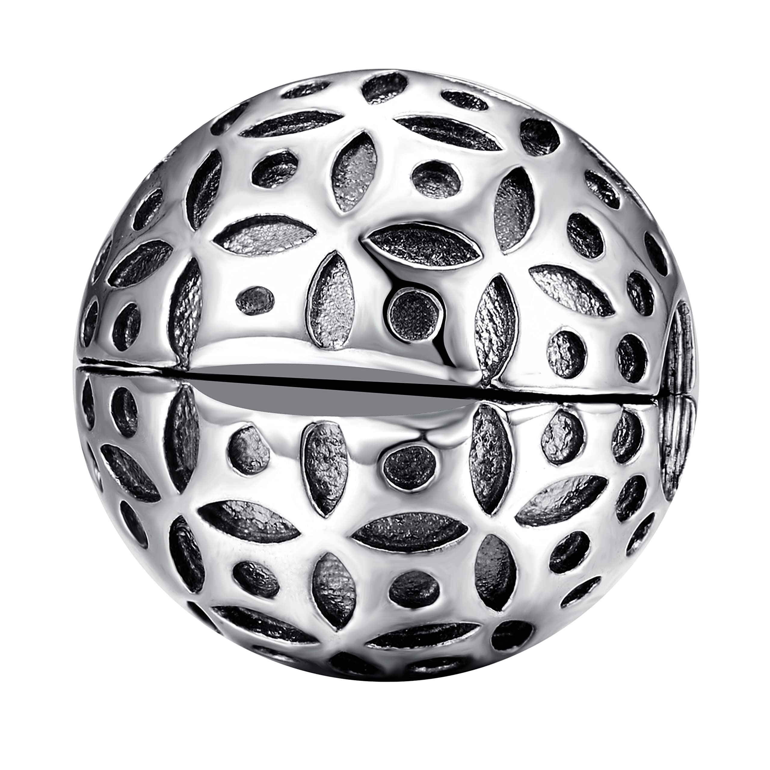Andante-Stones 925 Sterling Silber Bead Charm Clip Stopper Sphere Tupfen - Element Kugel für European Beads Modul Armband + Organzasäckchen