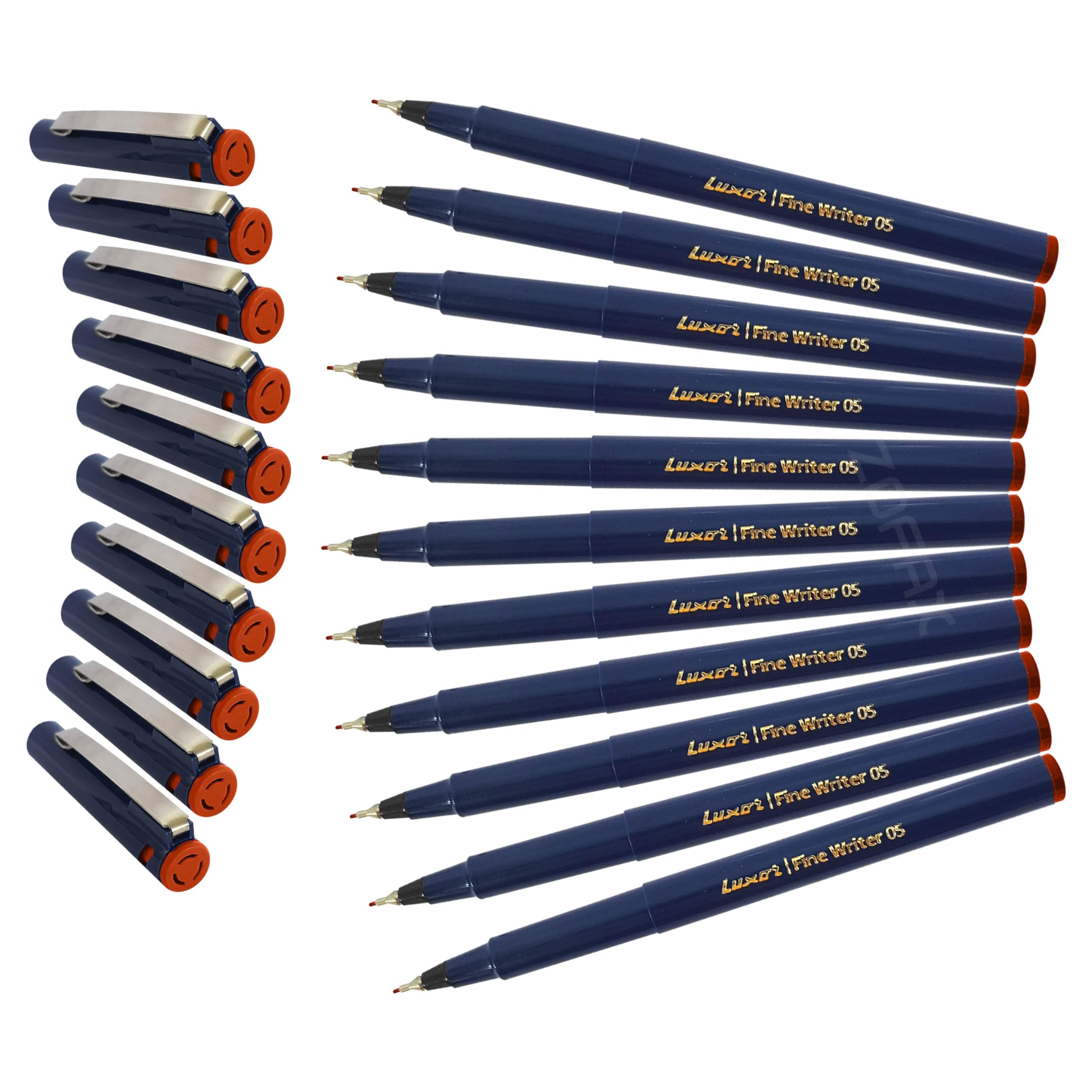 Write05 Fineliner Pens, ORANGE, 0.5m Ultra Fine Tip, Pack of 10, Precise Writing, Write Sign Draw Colour Pens - Image 3