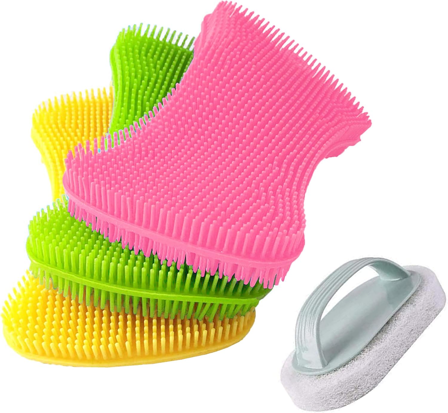 Silicone Sponges For Dishes, 3 Pack Dish Brush Kitchen