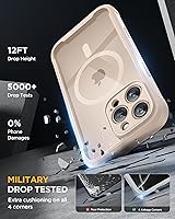 Vista 216 de Miracase Funda magnética para iPhone 14 de 6.1 pulgadas, protector de pantalla de vidrio templado integrado + protector de lente, compatible