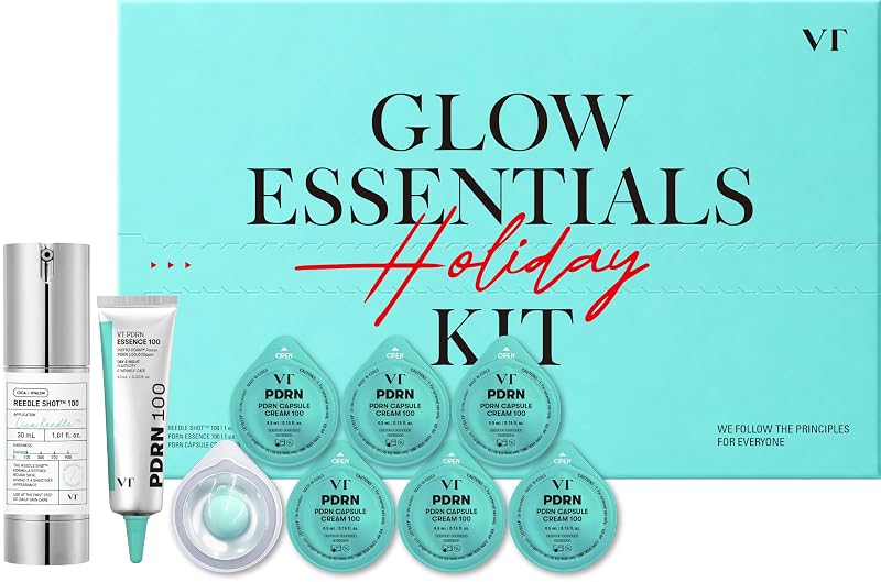 VT COSMETICS Glow Essentials Kit com Reedle Shot 100, PDRN Cream 100 e PDRN Capsule Cream