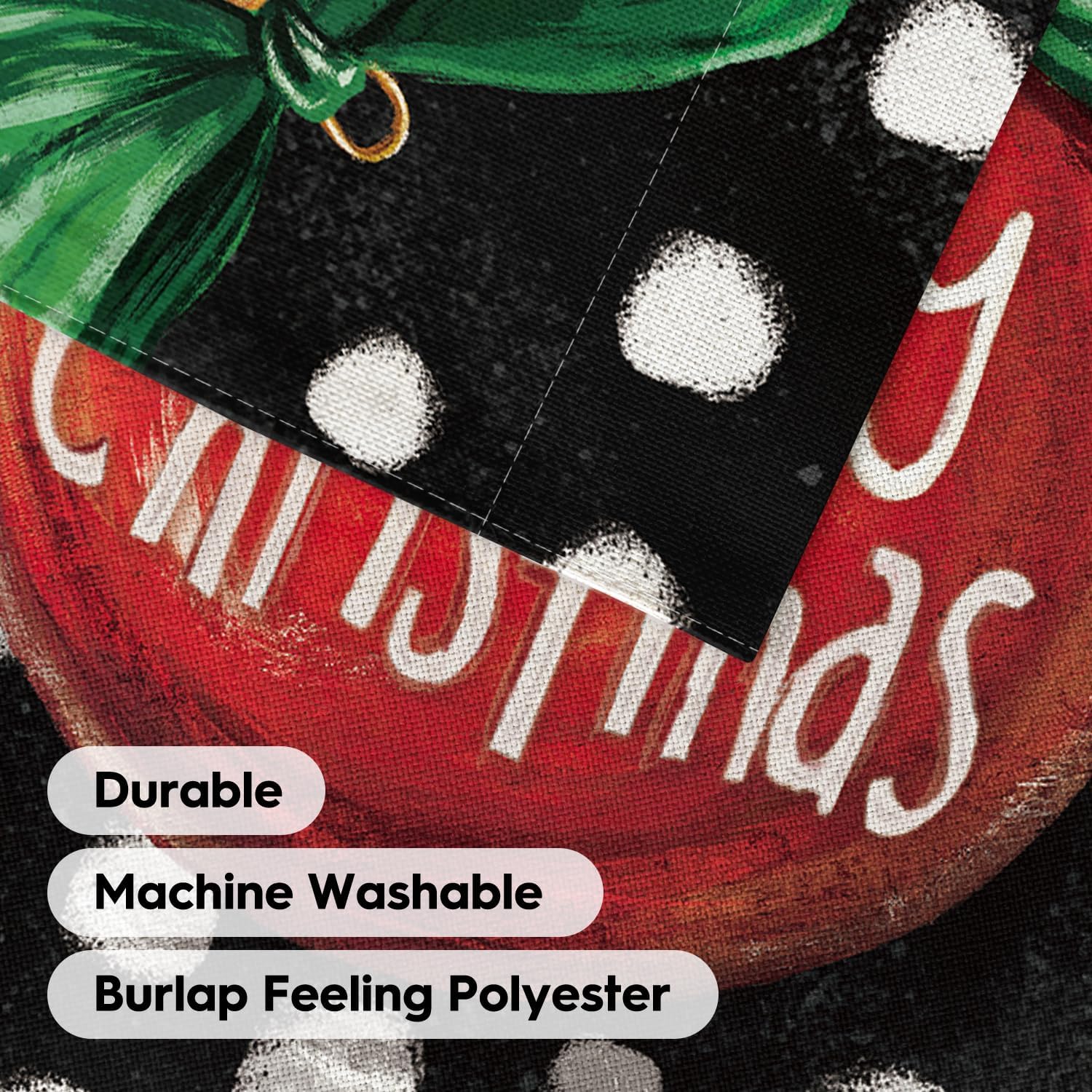 AVOIN colorlife Polka Dot Believe Christmas Garden Flag 12x18 Inch Double Sided, Ornament Baubles Winter Farmhouse Yard Outdoor Decorative Flag