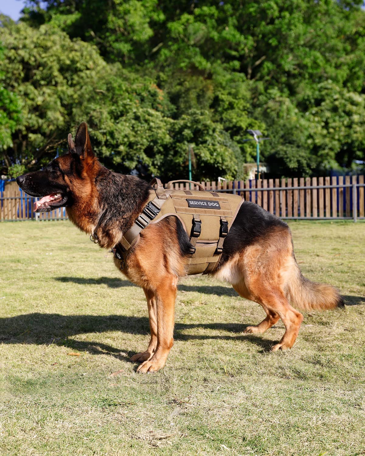PETNANNY Imbracatura tattica per cani di grandi dimensioni con 2 toppe riflettenti per cani con impugnatura e pannelli autoaderenti, gilet MOLLE per camminare e caccia