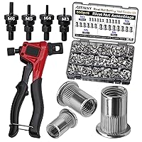 Vista 8 de Kit de tuercas remachables de acero inoxidable, 210 piezas, combinación de tuercas remachadoras de presión de acero inoxidable 304, adecuado