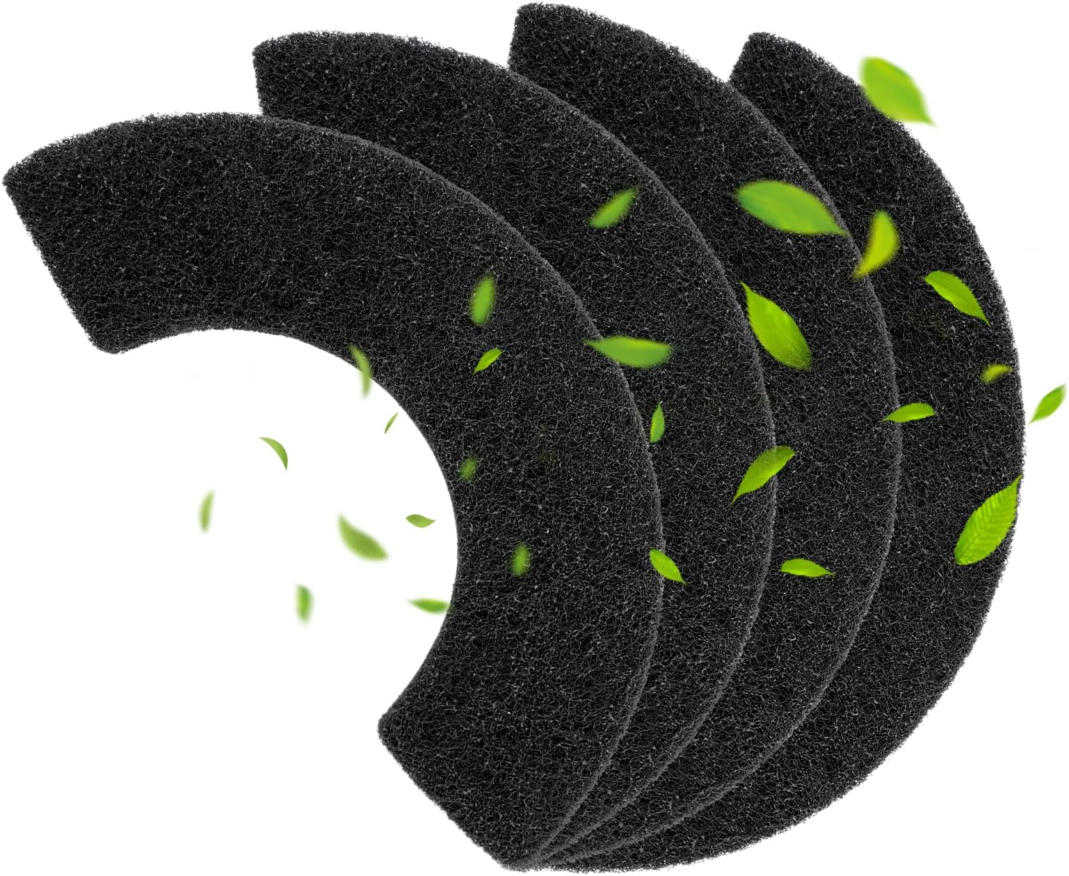 4 Pack 0.5 in Thickness Carbon Filters Compatible with Model 4, Cat Litter Box Filters Replacement to Absorb Odors Control Damp from Pets and Keep Home Fresh