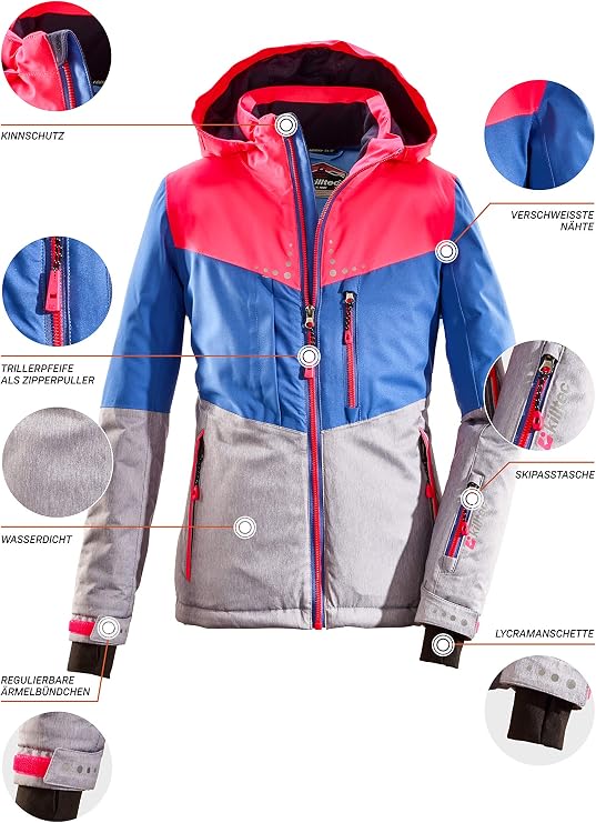 killtec Girls Snow Jacket Iolana Jr, Color:Electric Blue, Size:164