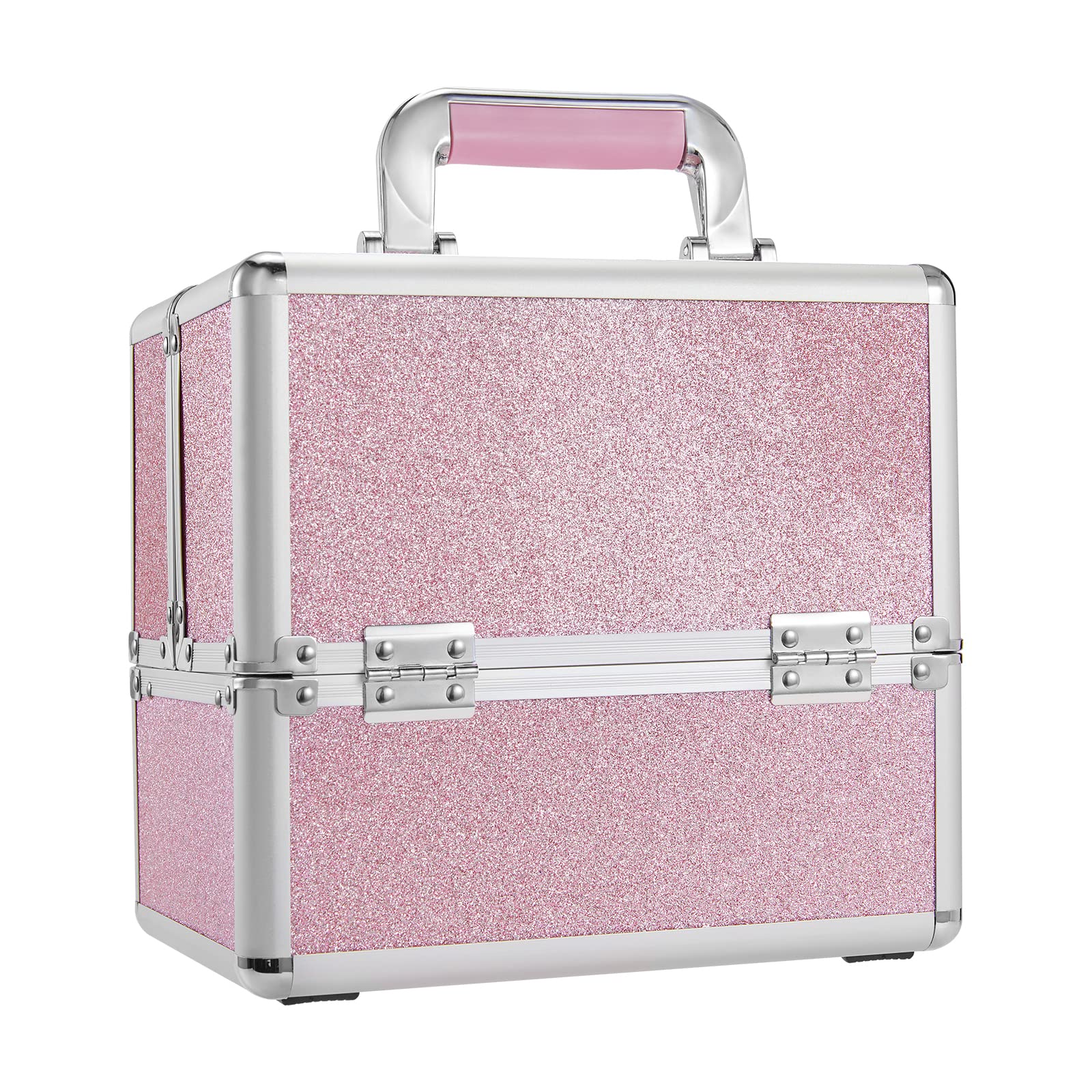 Schminkkoffer Kosmetikkoffer Make up Organizer Alu Werkzeugkoffer Nagel Koffer Beauty Case Make up Organizer,Rosa