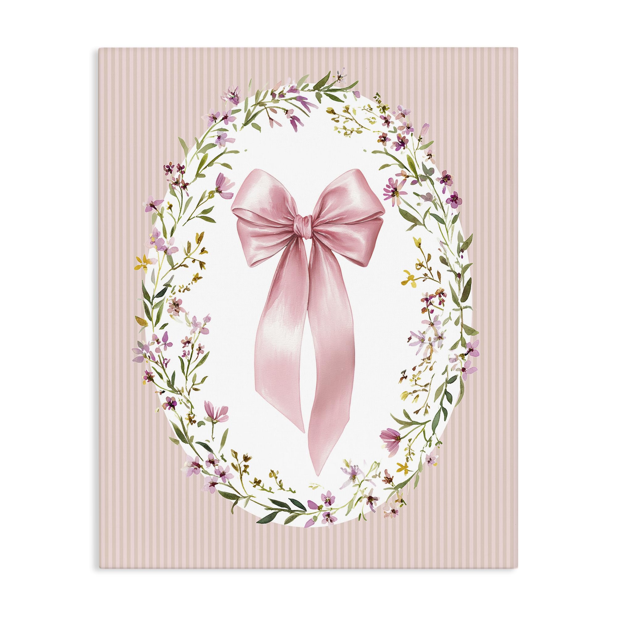Stupell Industries Unframed 'Ribbon With Oval Florals'| Canvas Art