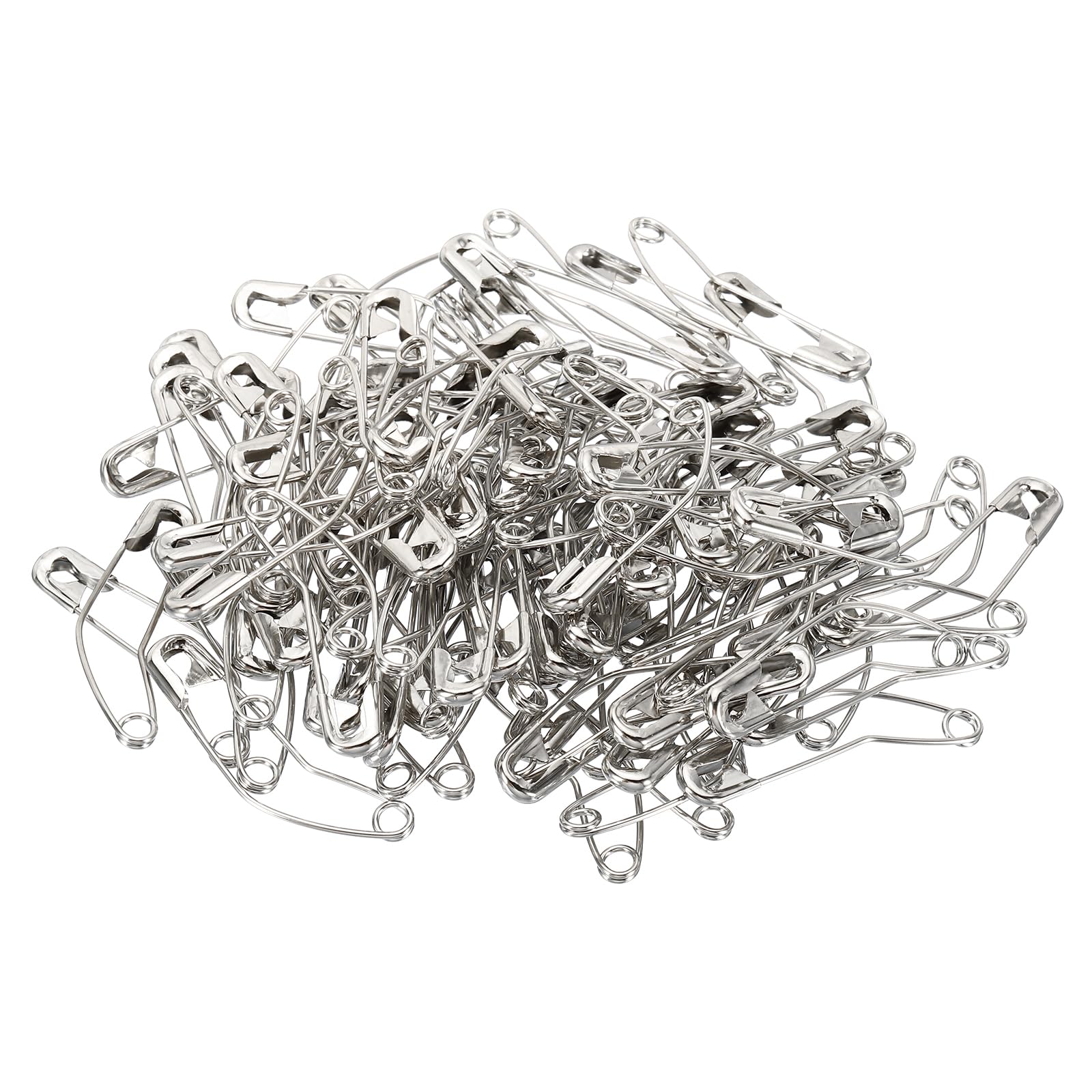 YOKIVE 100 Pcs Curved Safety Pins, Nickel Plated Quilting Pins, Silver Tone, 1.97 Inch
