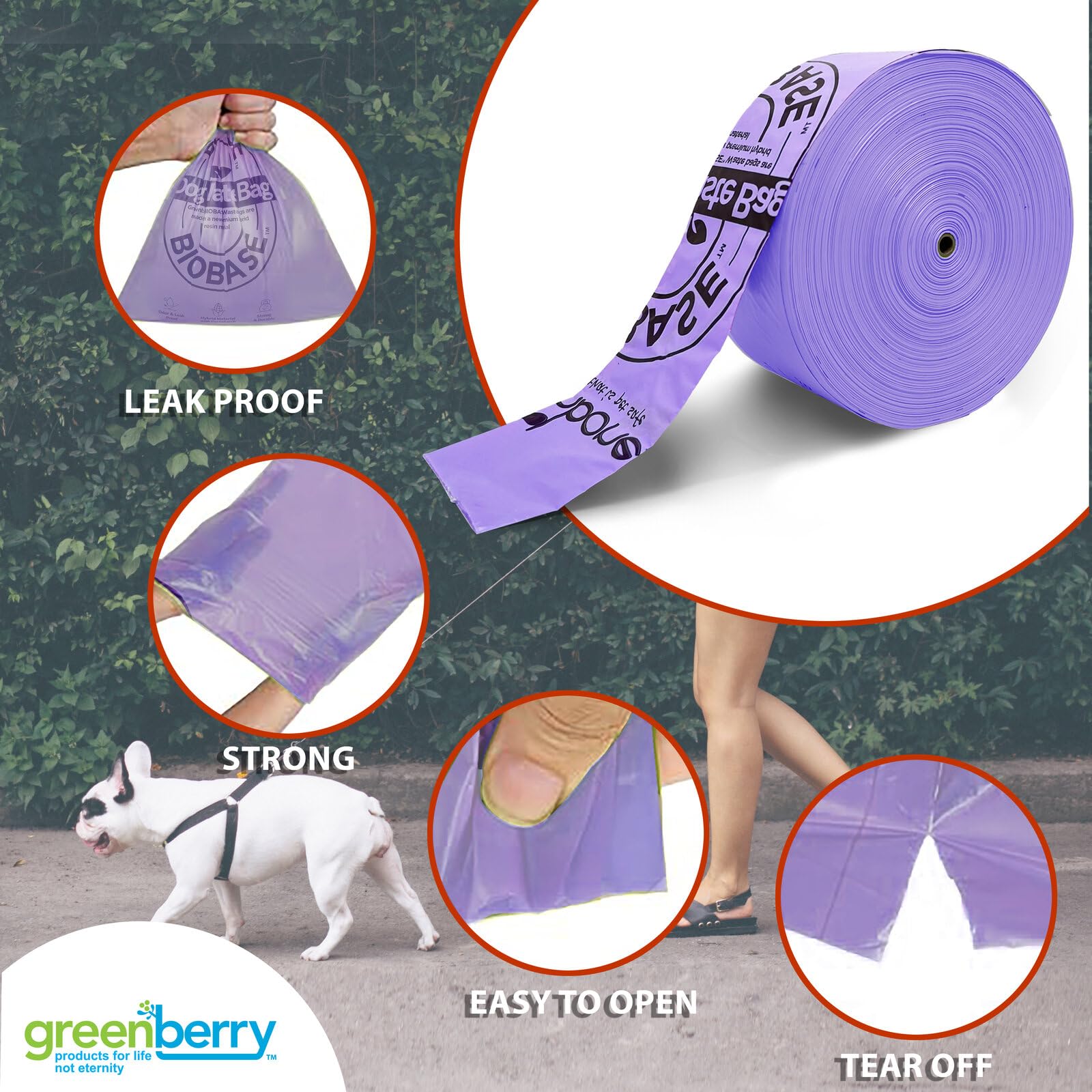 Greenbone BioBase Dispensador de bolsas de basura con aroma a lavanda de 300 unidades