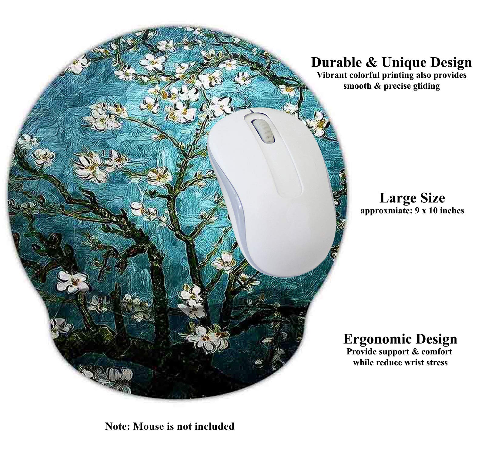 Meffort Gaming Mouse Pad With Wrist Rest - Ergonomic Desk Mat With Stitched Edges