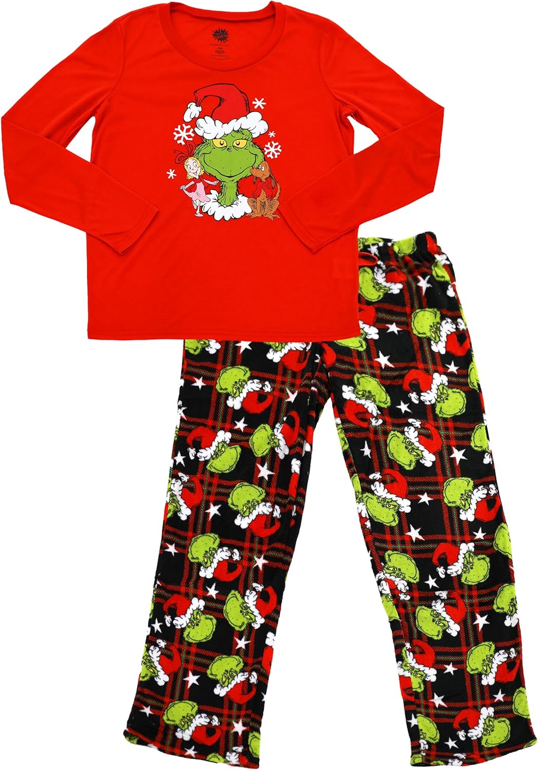 Dr. Seuss Grinch Pajamas - Family Christmas Pajamas Set, Matching Grinch PJs Top & Pant Loungewear Set for Men, Women & Kids