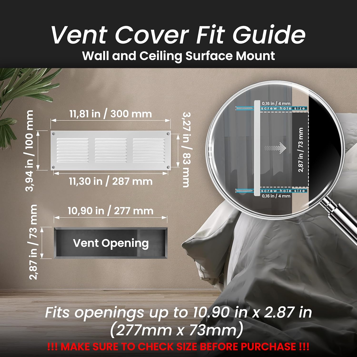 Repa Market 5-Pack 12x4 Inch Air Vent Cover/White Galvanized Steel Louvered Grill Cover with Mesh Screen/Wall or Ceiling Vent/Durable Flush Mount HVAC Register for Indoor and Outdoor Ventilation