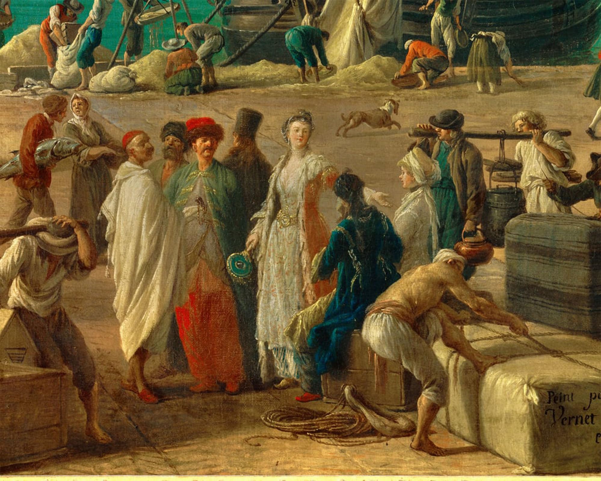POSTERIIk Famous Print Pop Art Wall Art Graffiti the Port of Marseille in the Detail Representing the Unloading of Goods by Claude Vernet Art Prints for Home Decor 60x90cm