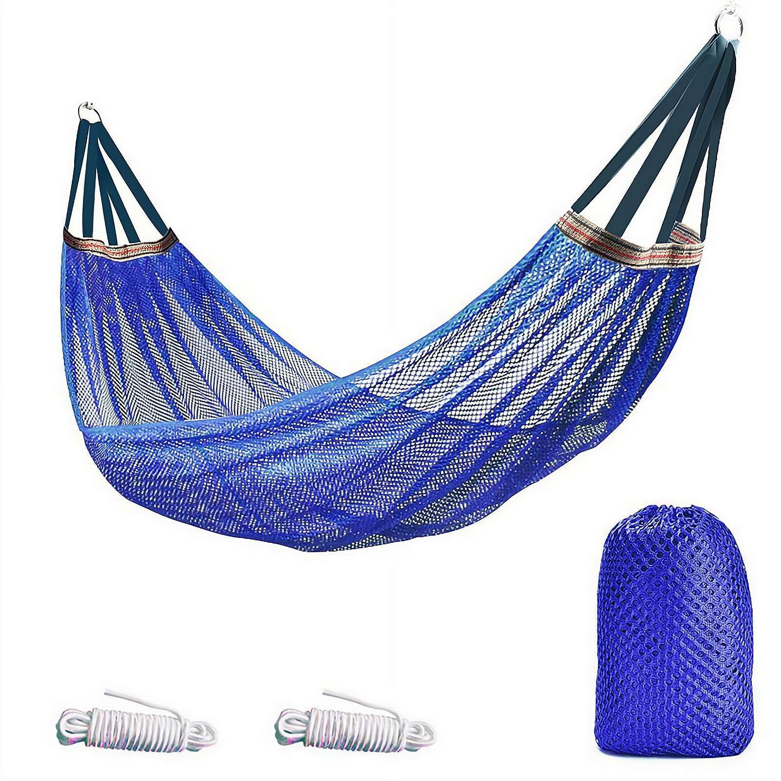Outdoor Hammock, Super Soft and Breathable Nylon Mesh Hammock, 2025 New Portable Camping Hammocks, Hammock Swing with Straps and Storage Bags - Maximum Load of 650 LB