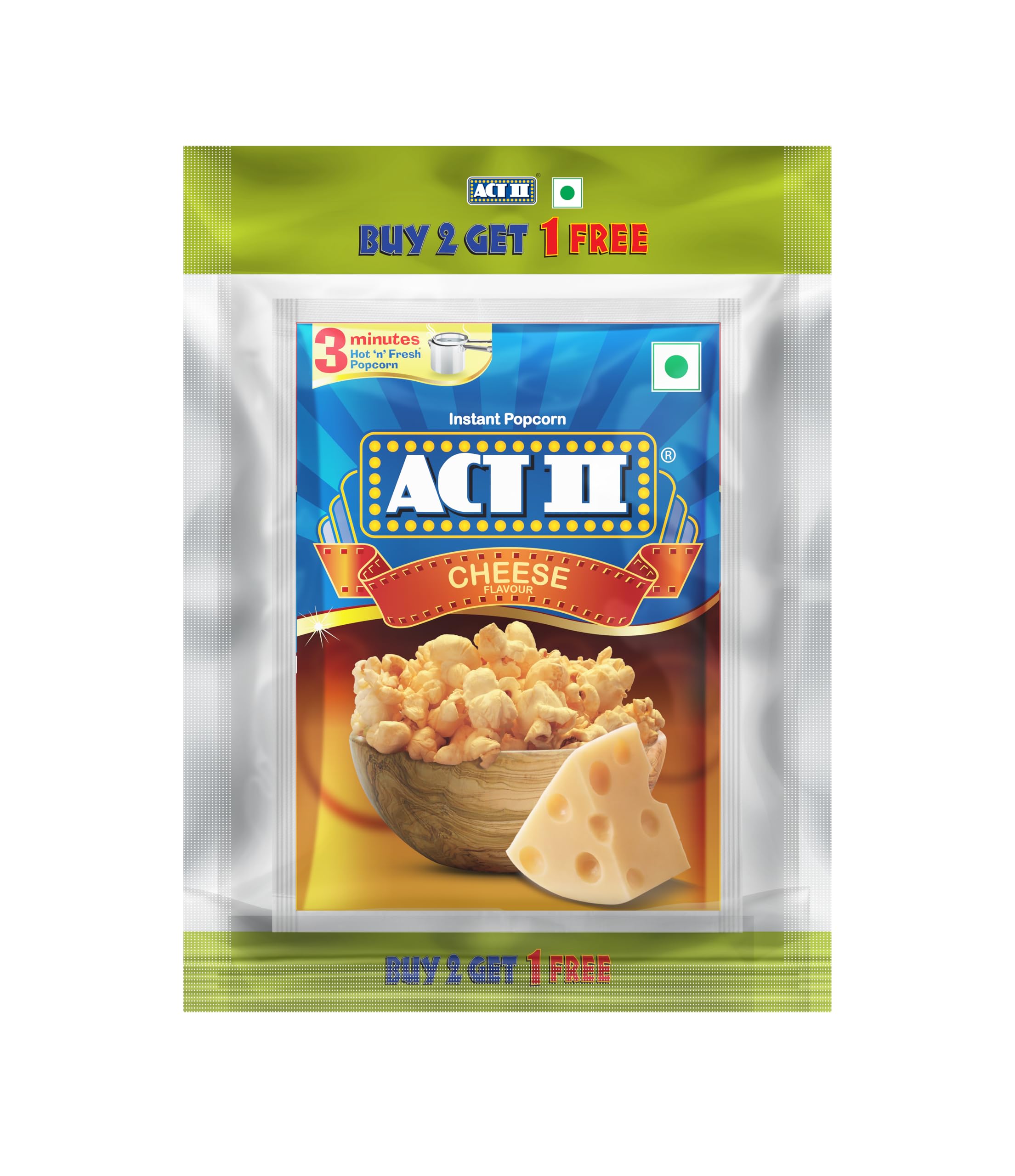 ACT II Instant Popcorn, Cheese, 3x70g (Buy 2 Get 1 Free)