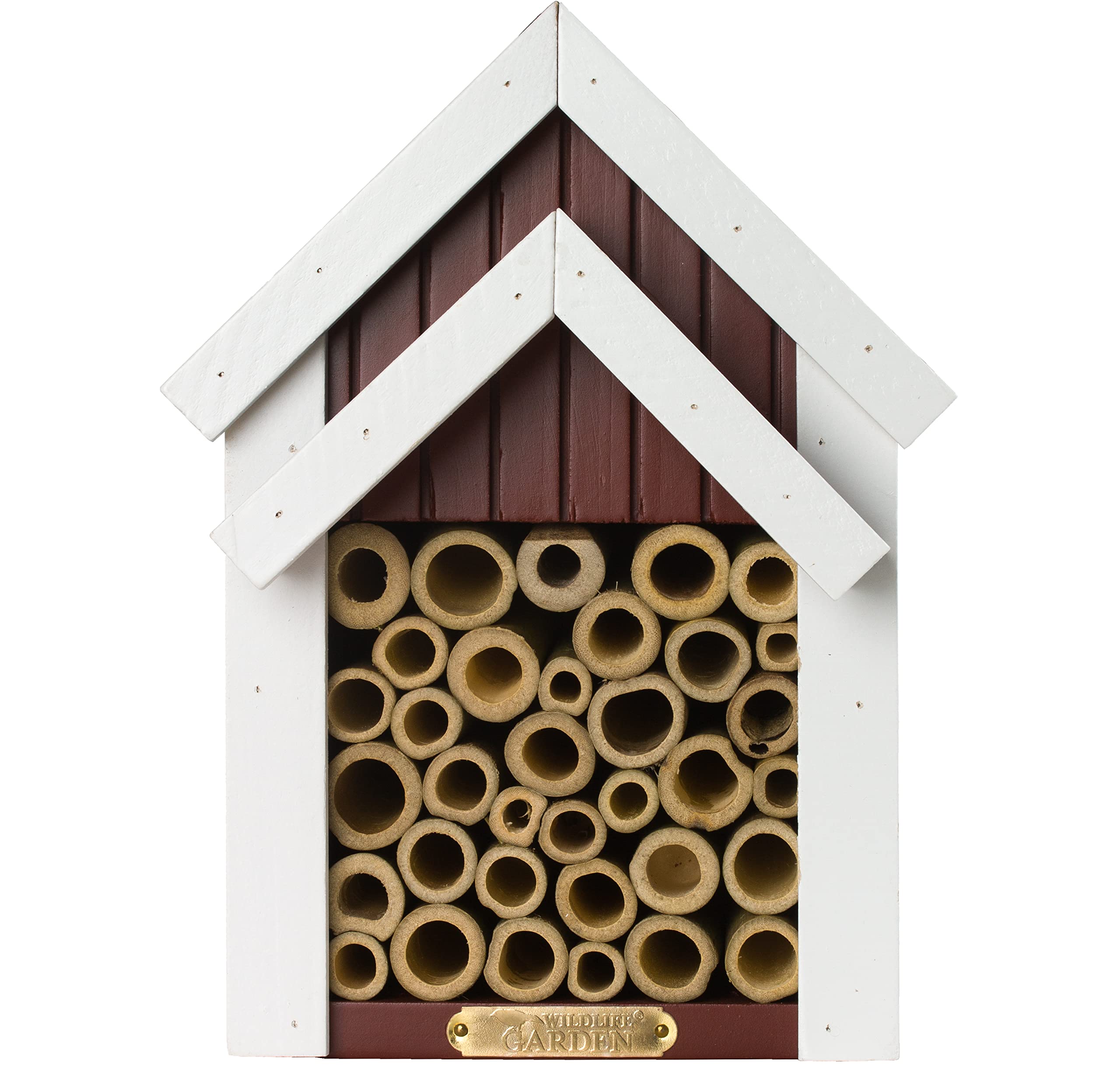 Wildlife Garden WG311 Bienen-Hotel Rot - Insektenhotel aus Holz