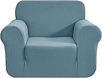 Vista 38 de CHUN YI - Funda elástica de 1 pieza para sillón grande, funda protectora suave de Jacquard con elastano, detalle de cuadros y parte inferior