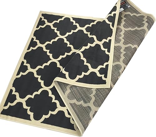 Miniatura 4 de Tapete moderno con diseño enrejado de la colección Modela, Sintético, Gris oscuro