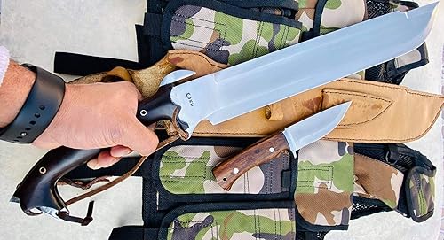Miniatura 5 de -Cuchillo Predator EUK de 18", Machete de supervivencia, hoja forjada a mano Khukuri - Cuchillos de espiga completa fabricados en Nepal
