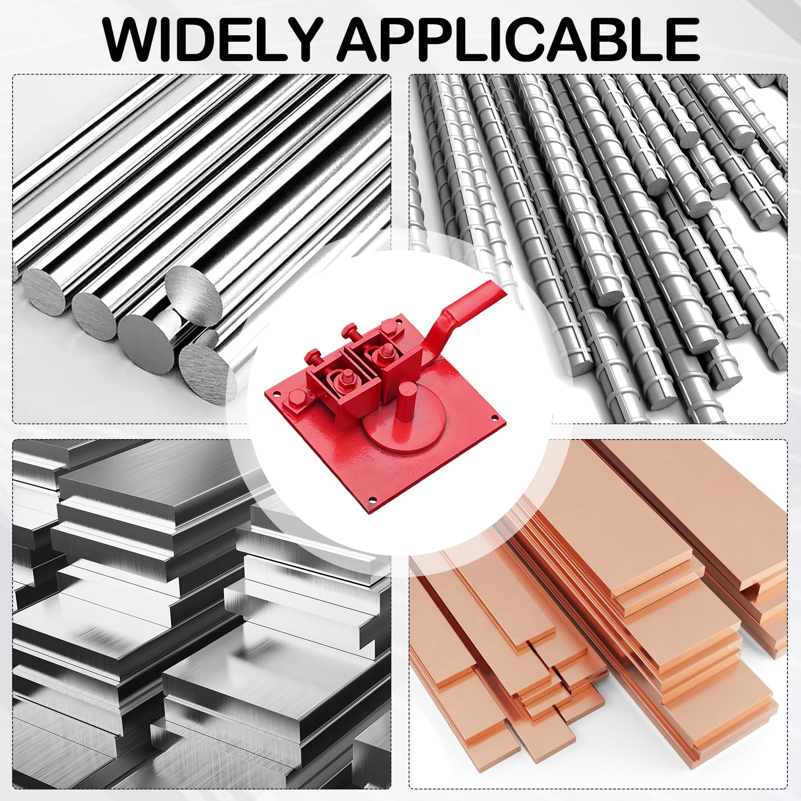 Dobladora Barras, Dobladora Varillas Corrugadas 1 A 20 Mm Dobladora Manual Barras Acero Con ángulo Amplio 210° Dobladora Ajustable Alta Resistencia Portátil Para Proyectos Bricolaje Y Construcción