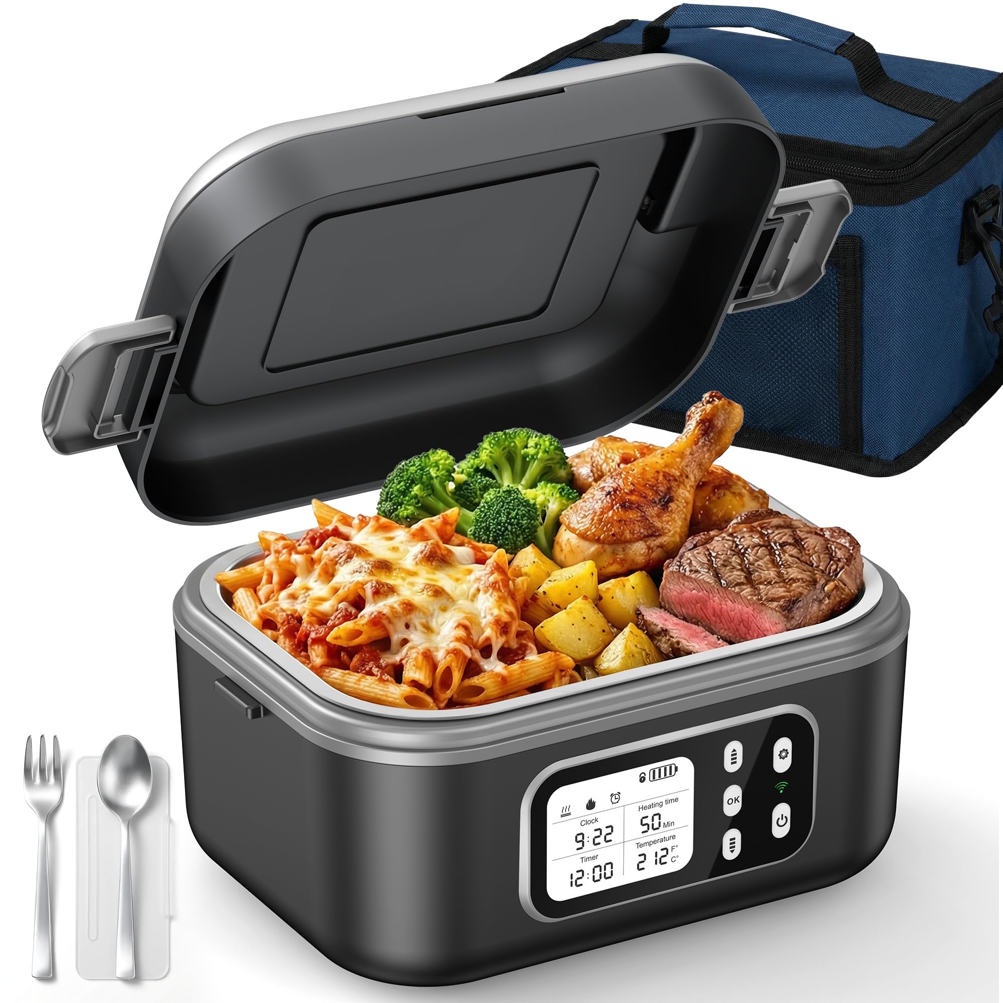 PARIS RH NE Cordless Electric Lunch Box for Adults Heated Lunch Box Battery Powered with Automatic Heating 6