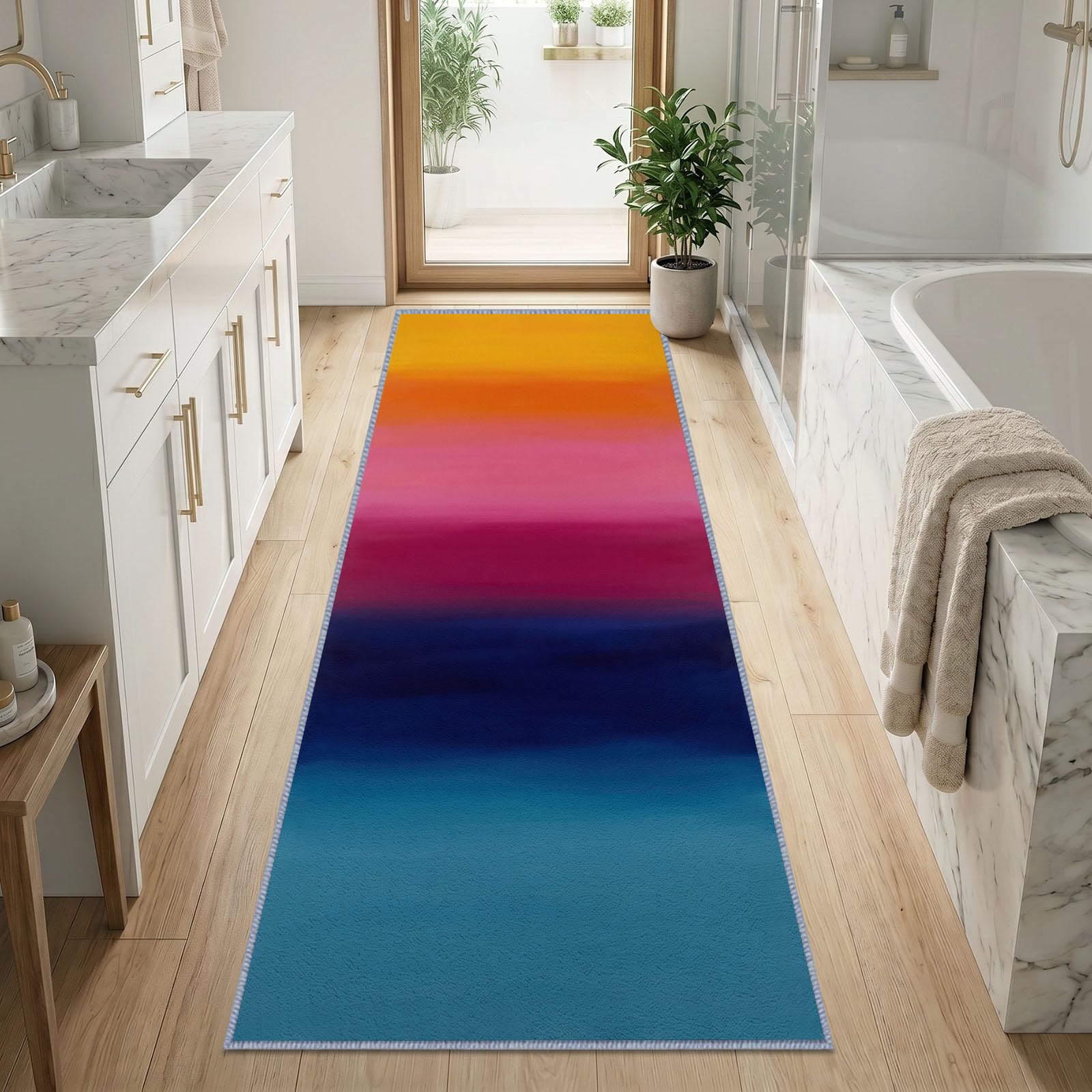 Gradient Ciepły Zimny Pop Art Dywan Korytarz Można prać w pralce 60x240cm