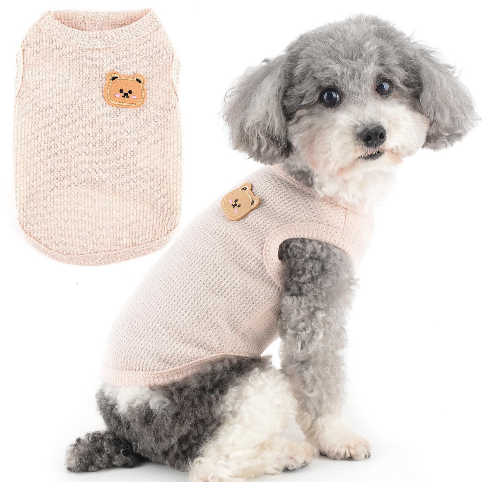 Zunea Dog Shirts for Small Dogs Summer Vest T-Shirt Soft Breathable Puppy Clothes Basic Tee Shirt Pet Sleeveless Tank Top Chihuahua Yorkie Cat Sweatshirt Apparel Beige M
