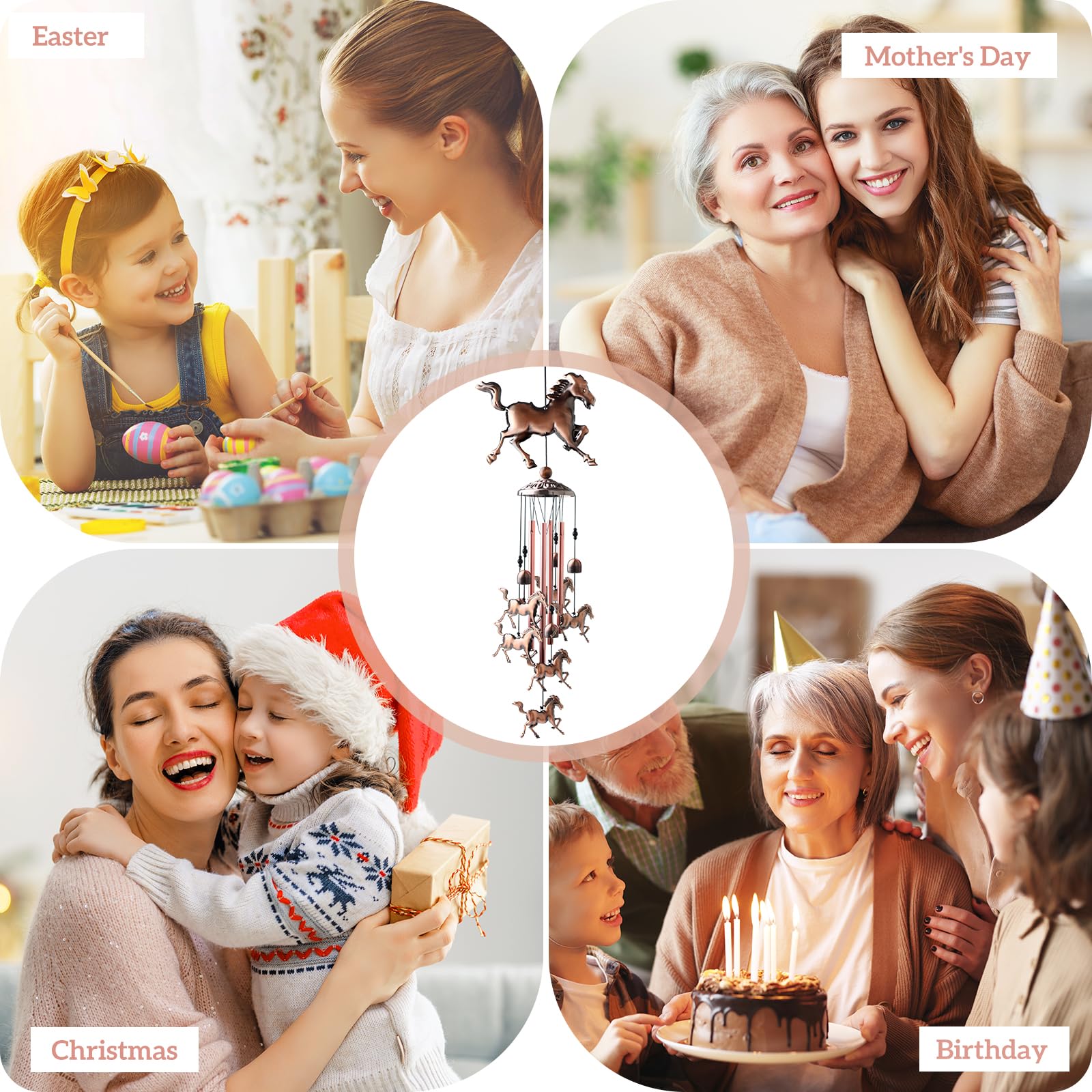 Carillon éolien Pour Grand-mère - Cadeau Sentimental Avec Voiles Interchangeables - 81,3 Cm