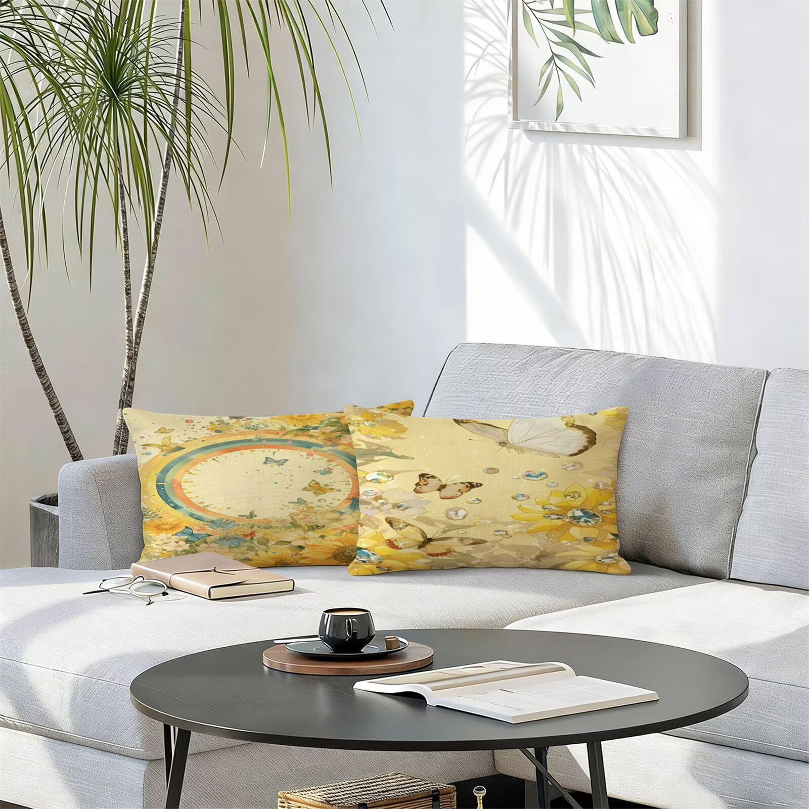 Générique Housse de Coussin Canapé Animal 50x60cm Exterieur Impermeable Flower Taie d'oreiller Décoratif Aesthetic Housse Coussin Decoration pour Chambre Sofa Jardin Balcon Terrasse Lot de 2. T-1229
