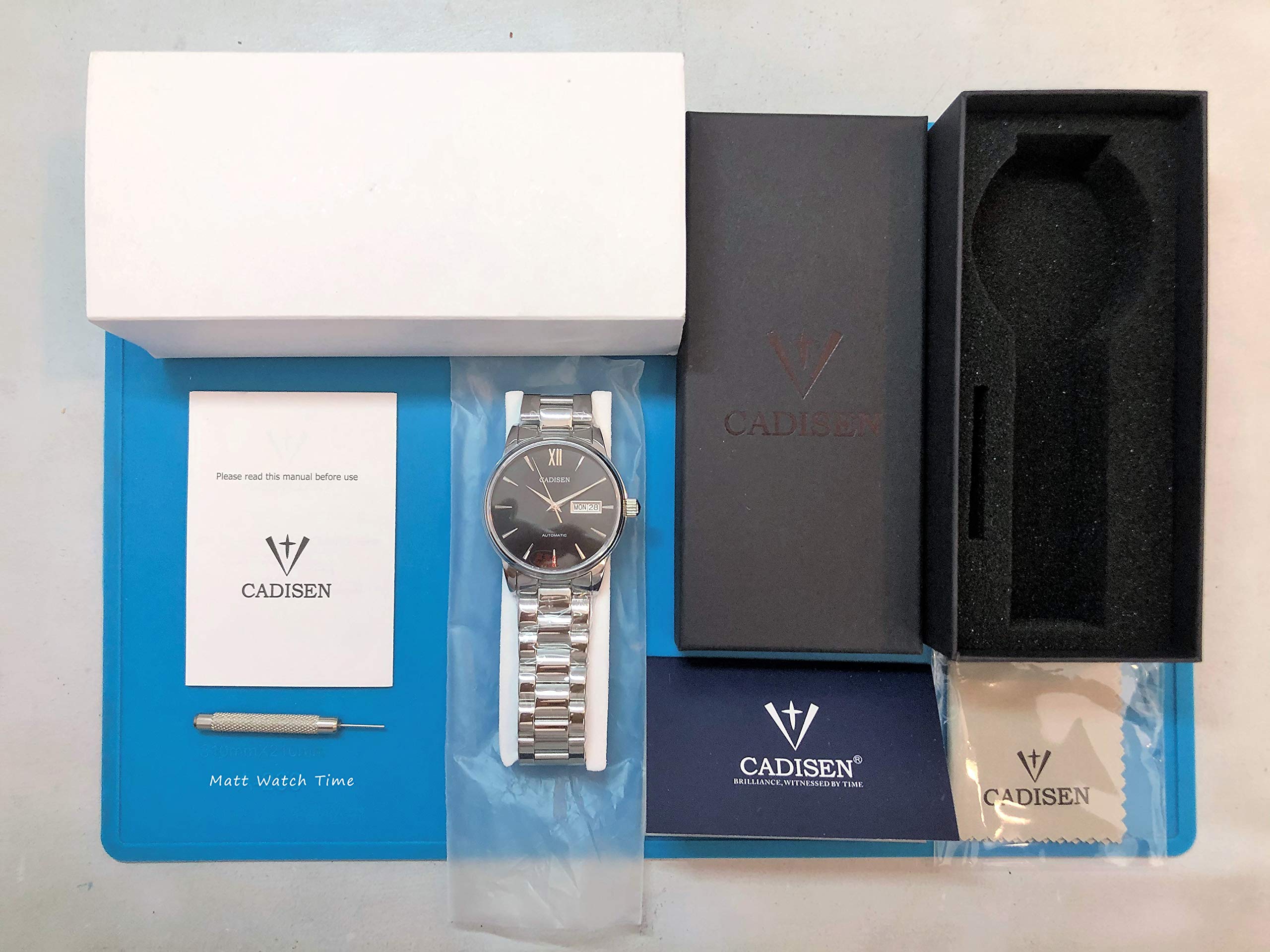 Cadisen Au C1032 40mm Black Nh36 Movement Display Sapphire Bnib