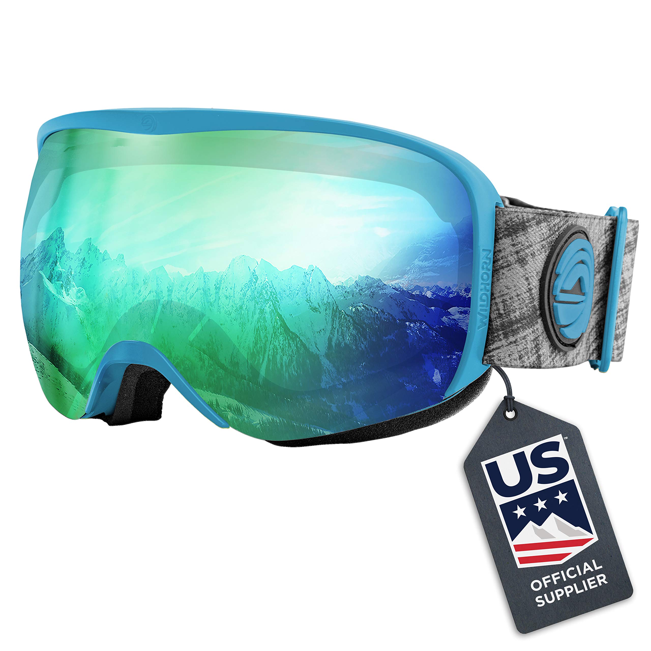 Wildhorn Cristo Ski Goggles Men Women 100% UV Anti-Fog OTG Snowboard Goggles- US Ski Team Official Supplier- Snow Goggles