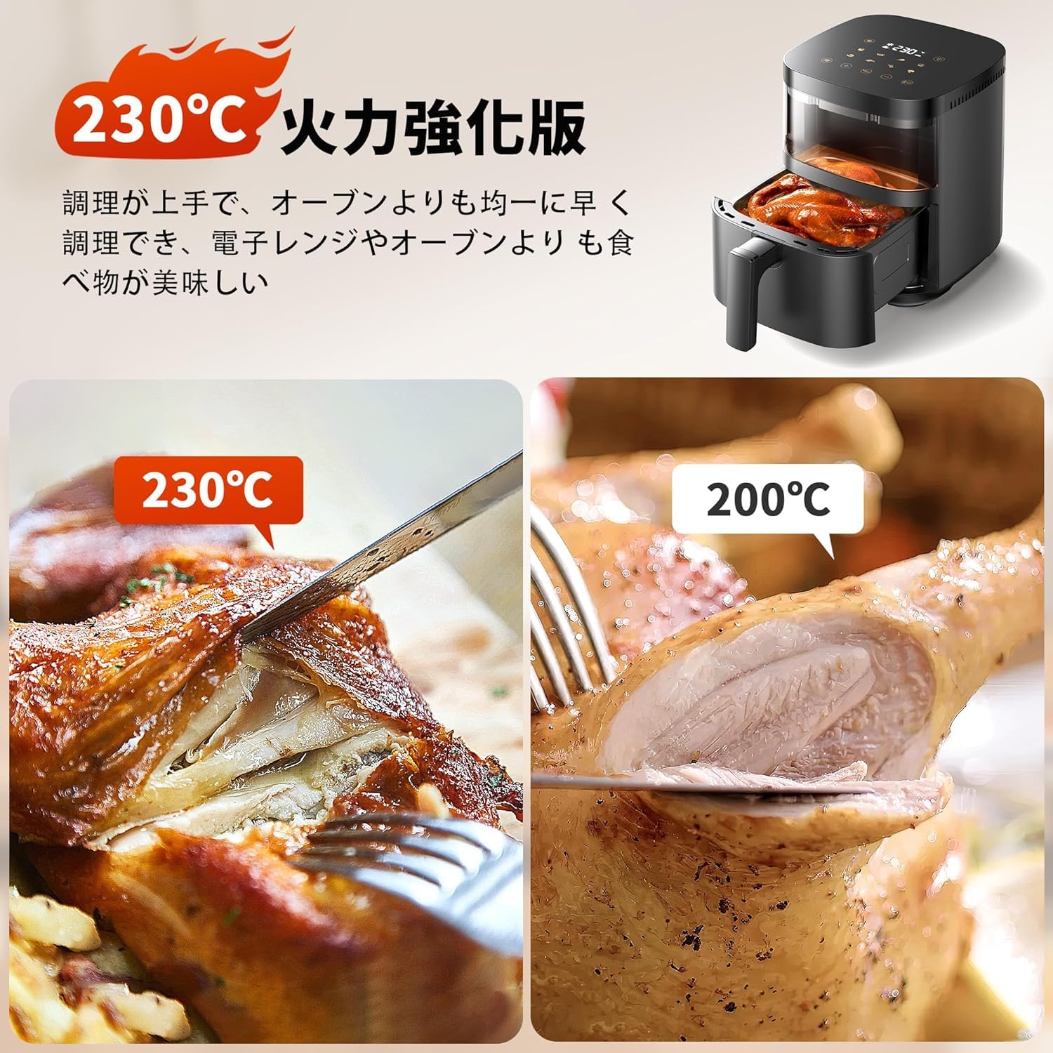 Amazon.co.jp: ノンフライヤー 4.5L ノンオイルフライヤー エア