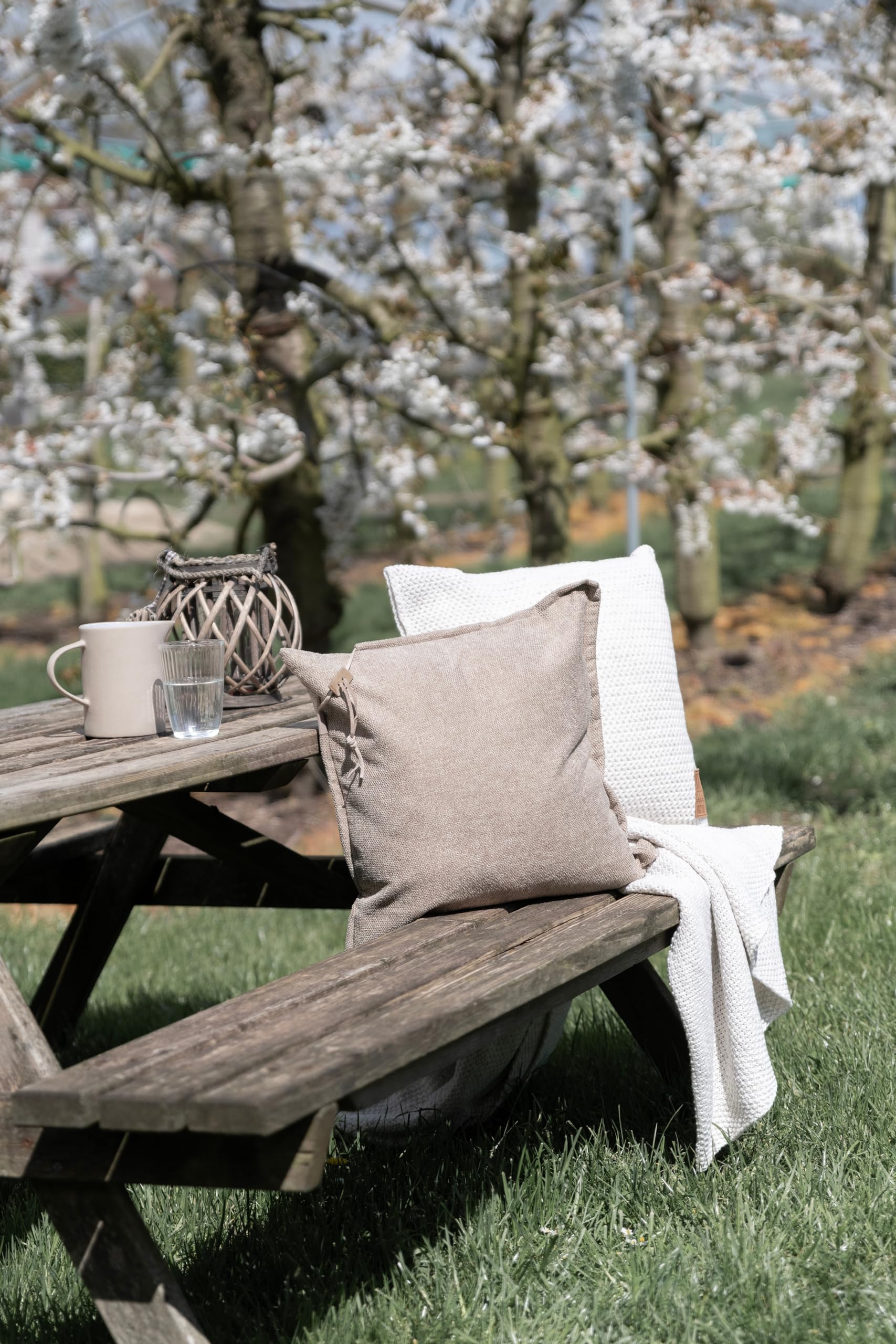 KNIT FACTORY - Imre Rechteckiges Zierkissen - Anthrazit - 60x40 cm