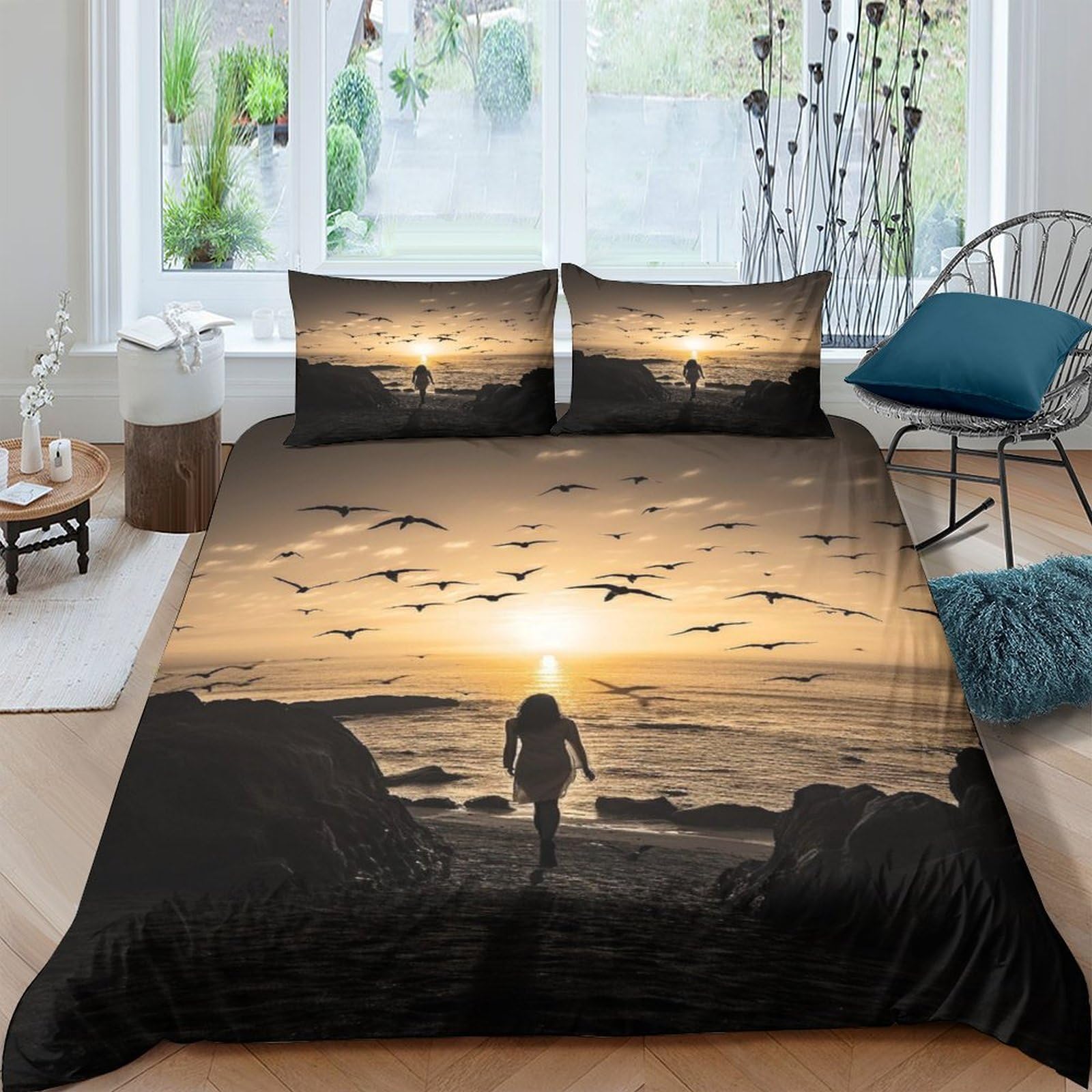 Parure couette 3D imprimé géométrique 200x200cm pour chambre moderne