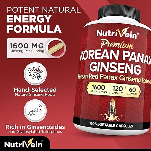 Miniatura 2 de Nutrivein Paquete de suplementos de berberina y suplementos de berberina coreano de panax de alta absorción complejo de berberina de alta absorción