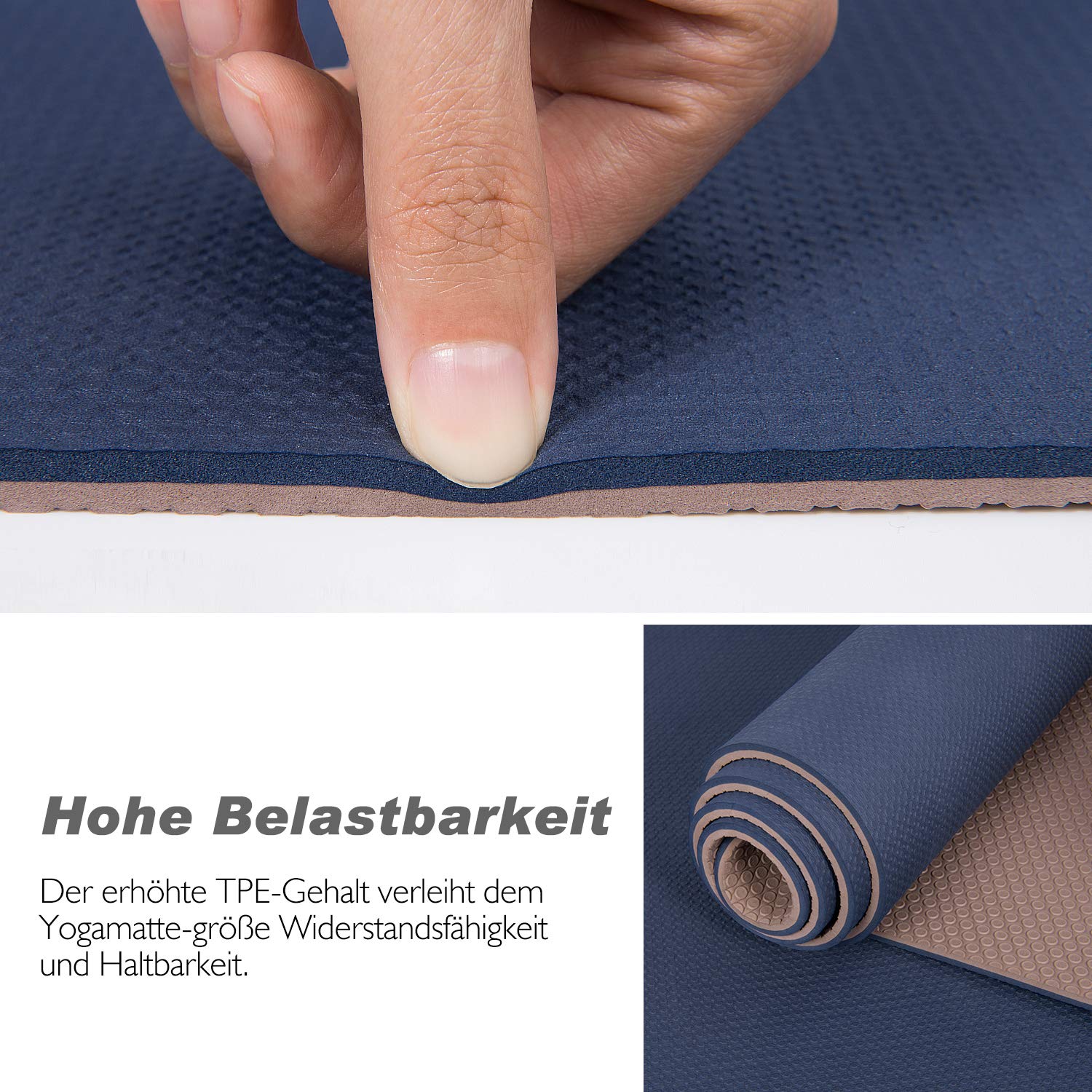 TOPLUS Esterilla de yoga y pilates antideslizante de TPE