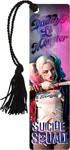 DC Comics Suicide Squad Harley Quinn Daddy's Little Monster Marcapáginas brillante con borla para regalo y colección