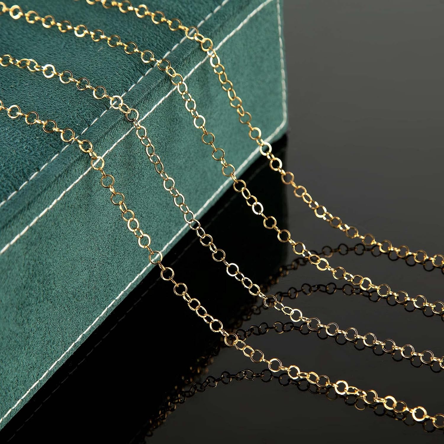 KYUNHOO 16.4 Feet Gold Plated Stainless Steel Jewelry Making Chains 4mm Circle Link Chain Bulk for Women Bracelet Necklace DIY Crafts Jewelry Supplies with Jump Rings and Lobster Clasps - Image 6