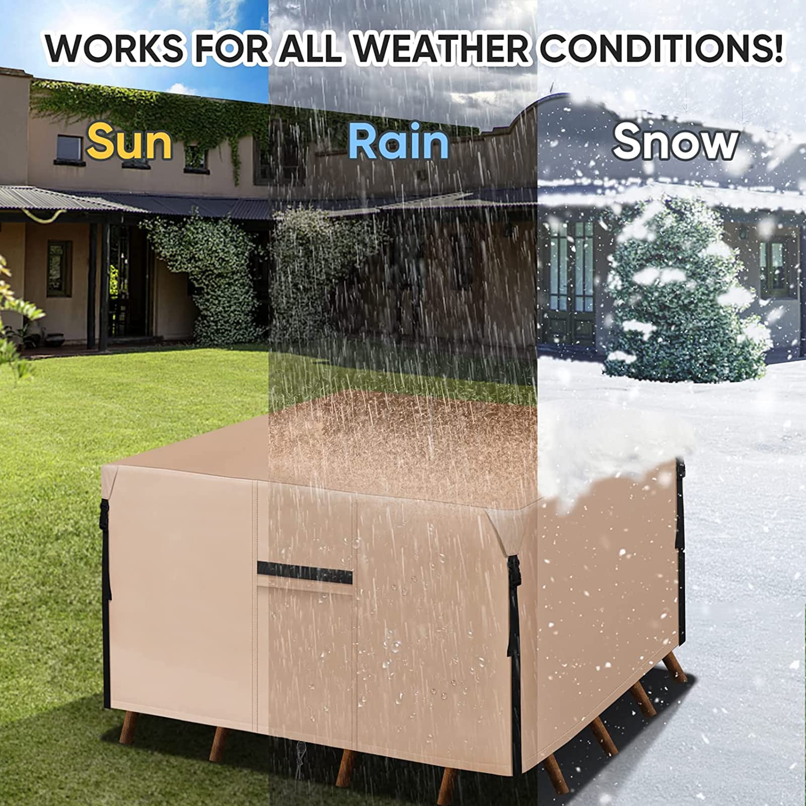 JZAHYUK Funda Universal Para Muebles De Patio, Impermeable