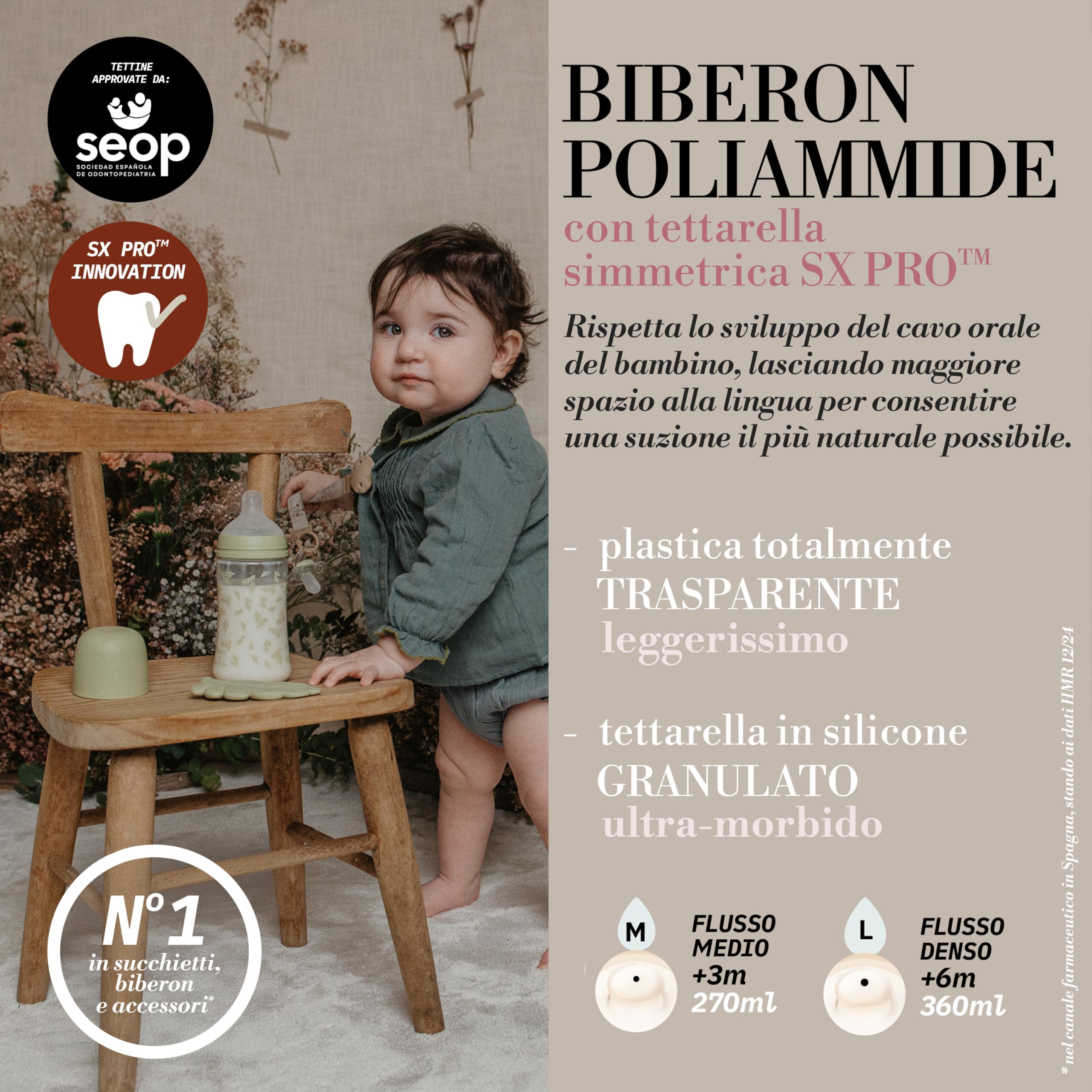Suavinex, Set Regalo Neonati +0 Mesi. Ciuccio 0/6 mesi con tettarella SX Pro + Portaciuccio in tessuto + Biberon anticolica con tettarella SX Pro a flusso medio (M) 270 ml + Massaggiagengive, rosa