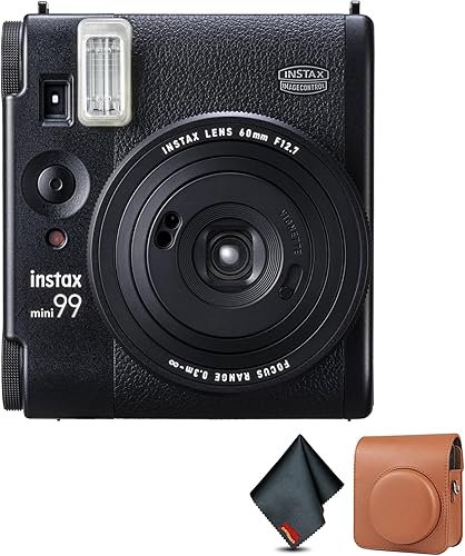 Fujifilm Instax Mini 99 - Paquete de cámara instantánea con funda de transporte compatible con estilo vintage, color marrón + más
