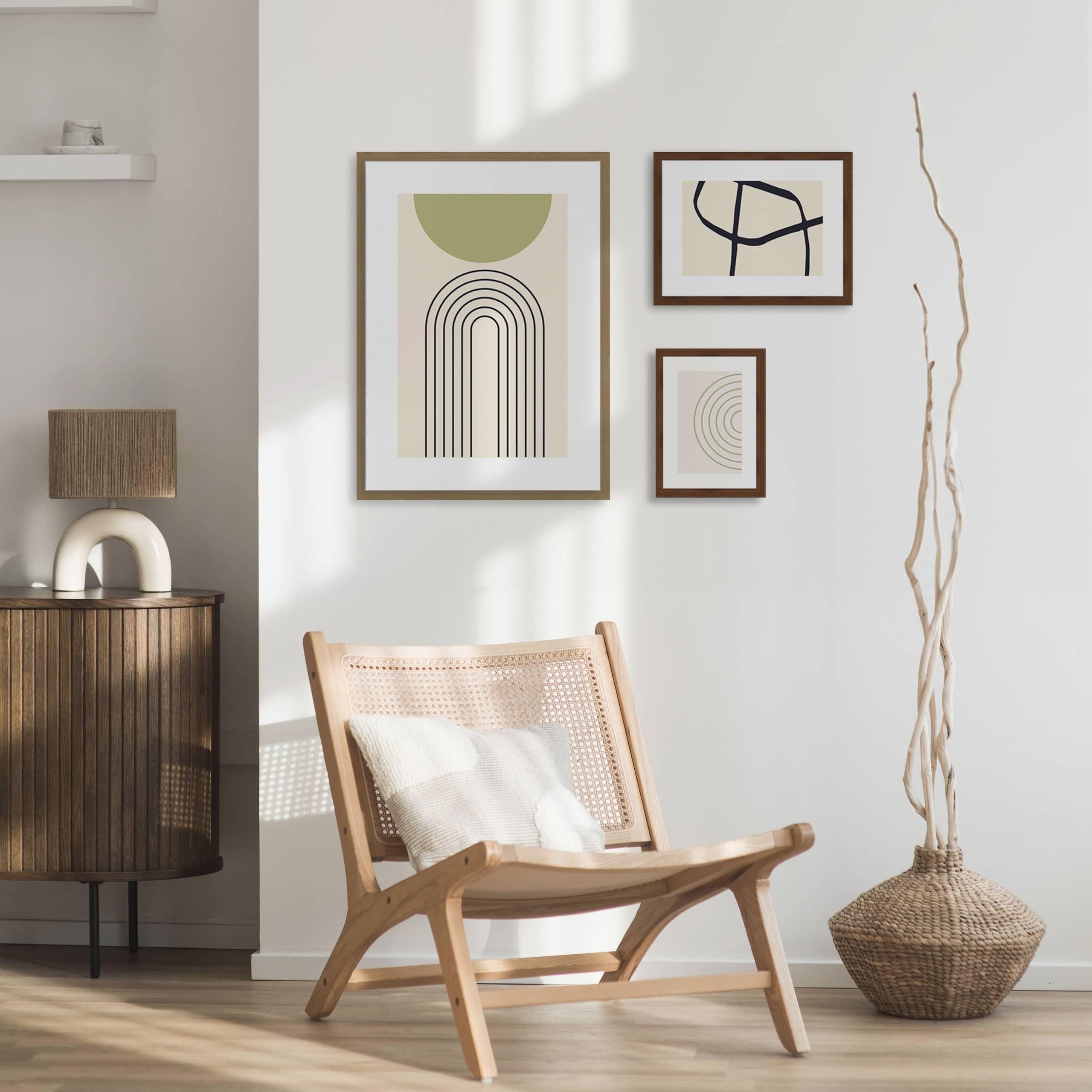 accent by nielsen Holz Bilderrahmen Velino, Set mit 3 Rahmen, Braun | Holz (MDF) Collage im Hoch- & Querformat zum Aufhängen Braun matt Echtglas