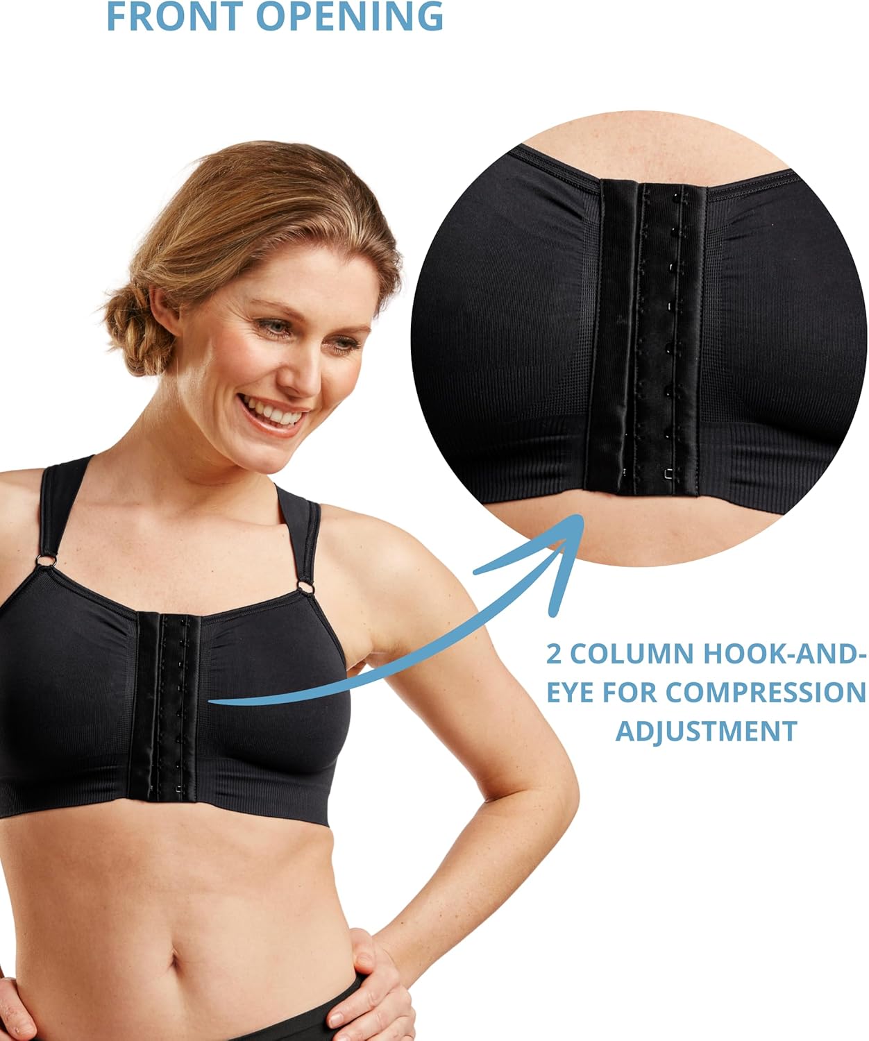 Bella Post Surgery Compression Bra | Post Surgical Bra Front Closure | Breast Surgery Recovery Bra - Image 5