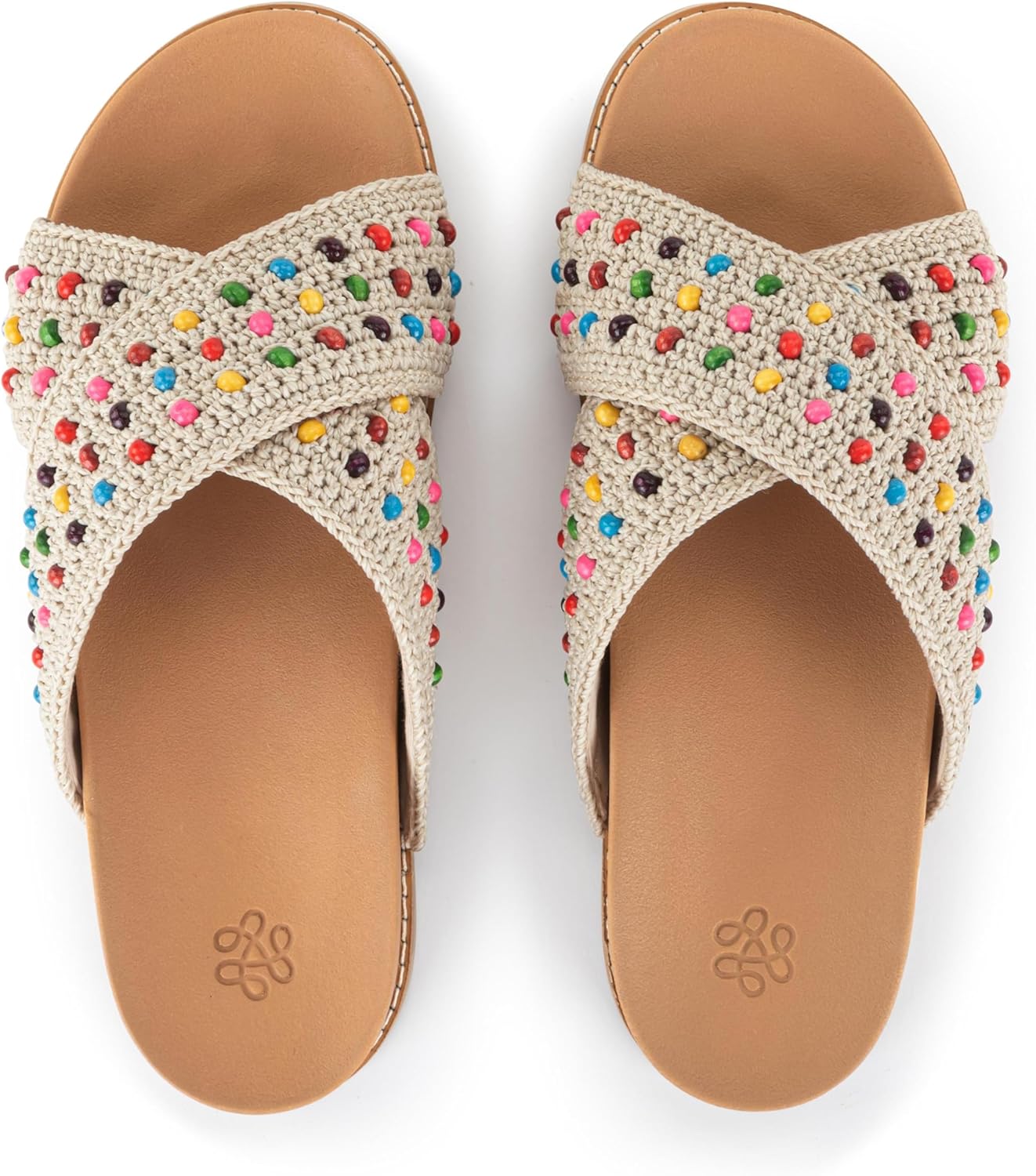 The Sak Penelope Slide Sandal - Women's Flat Fashion Slides with Soft Cushion Sole -Hand Crochet Slip On Sandals For Everyday