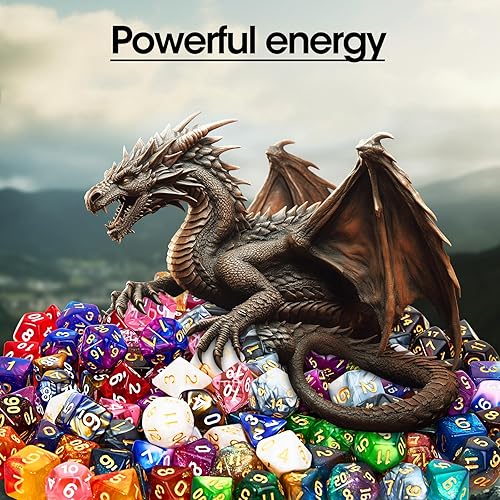 Miniatura 3 de DND - Juego de dados poliédricos con una bolsa de dados negra para D&D RPG MTG, juegos de mesa, RPG, dados poliédricos para juegos de mazmorras y