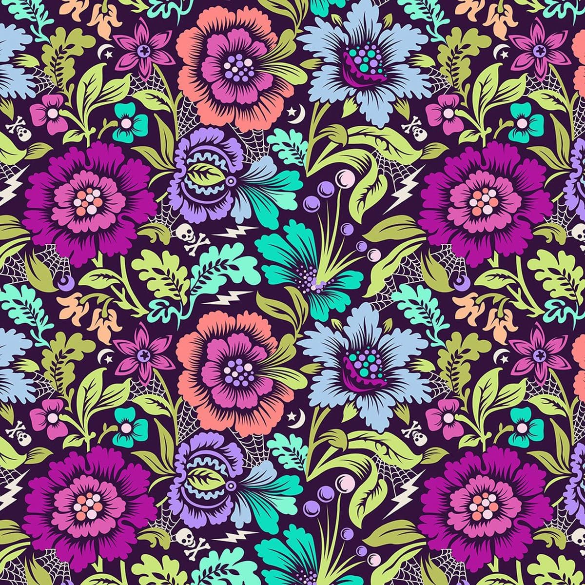 Nightshade Déjà Vu Half Yard Bundle (8 Pieces) by Tula Pink for Free Spirit 18 x 44 inches (45.72 cm x 111.76 cm) Fabric cuts DIY Quilt Fabric