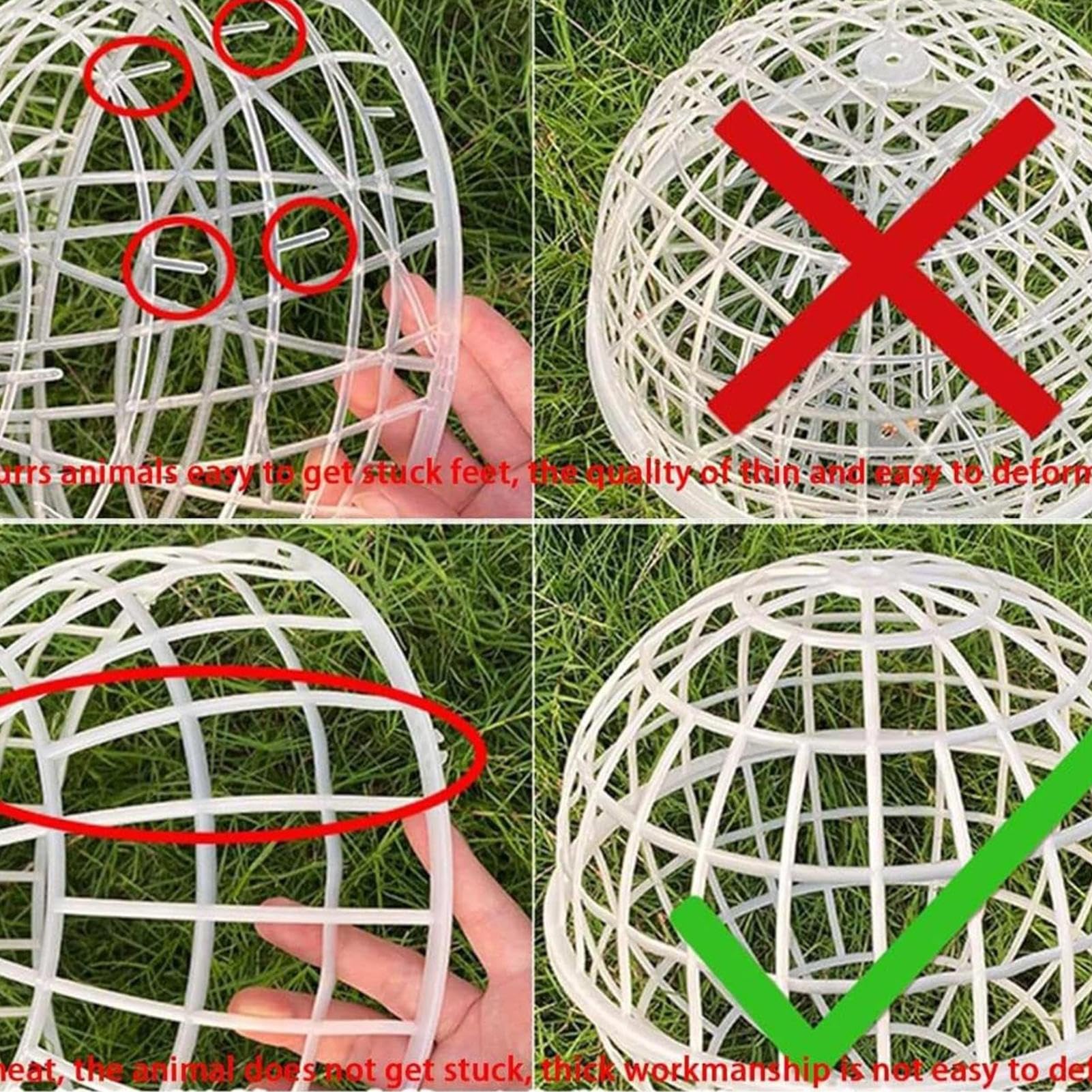 Jaula Esférica Exterior para Gallinas Portátil, Red, Móvil, Aves De | Jaulas Globo De Seguridad Móviles Para Aves, 3 Piezas Recinto Móvil para Aves, Palomas, Pollos, Patos, Pájar