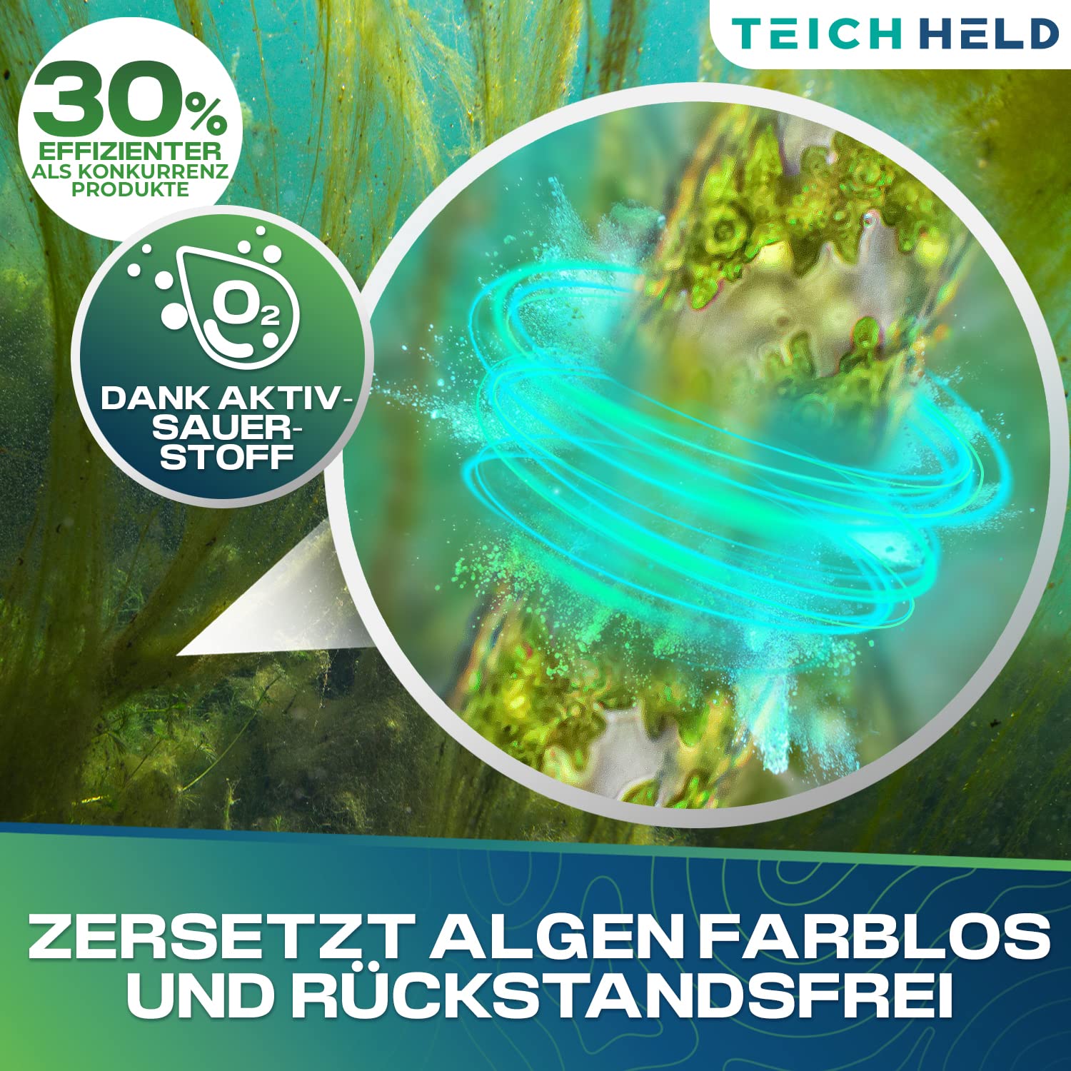 TeichHeld Fadenalgenvernichter teich [360° Schutz für Fische] 5kg Extra schnell & effektiv Dank 2in1 Wirkung mit LangzeitEffekt algenmittel algenvernichter algenentferner algen entferner algenstopp