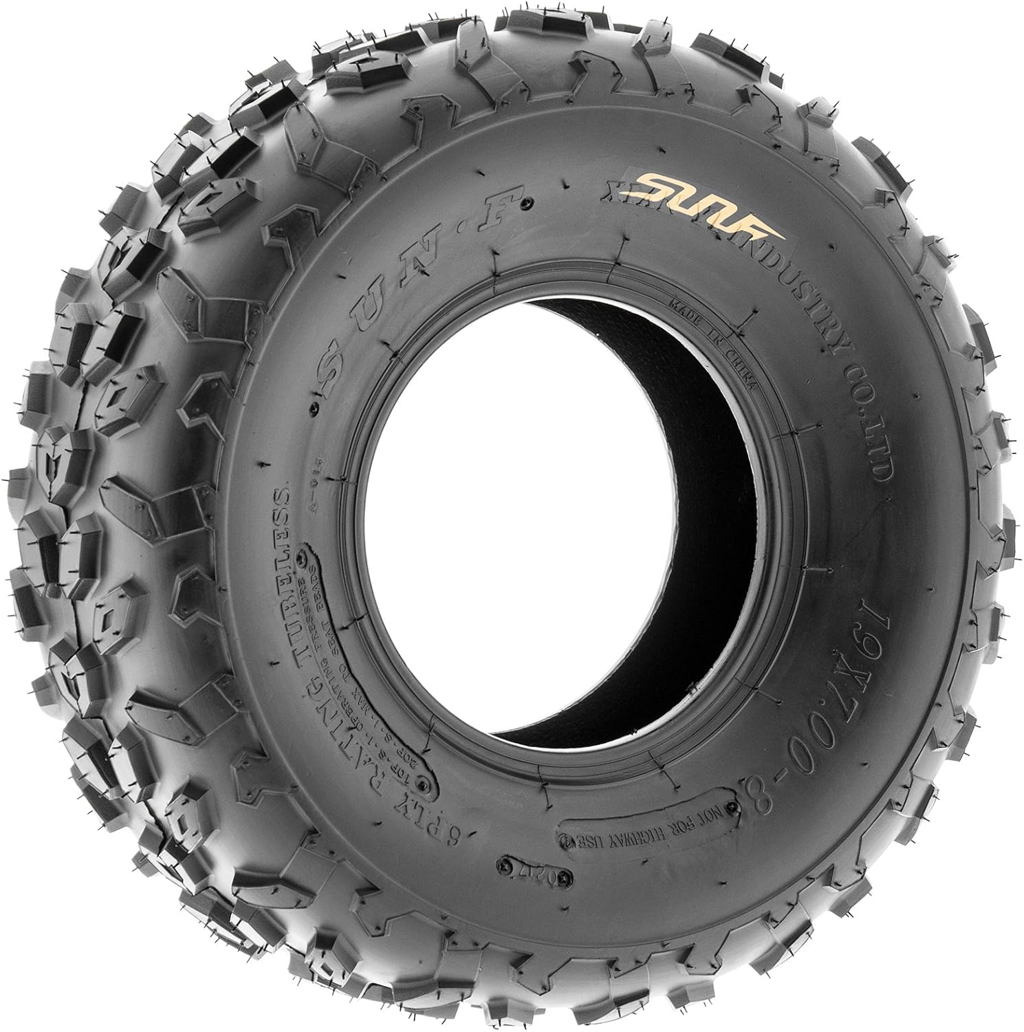 SunF A014 XC-Sport ATV & Go Kart 19x7-8 Knobby Tires, 6 PR, Tubeless (Pair of 2)